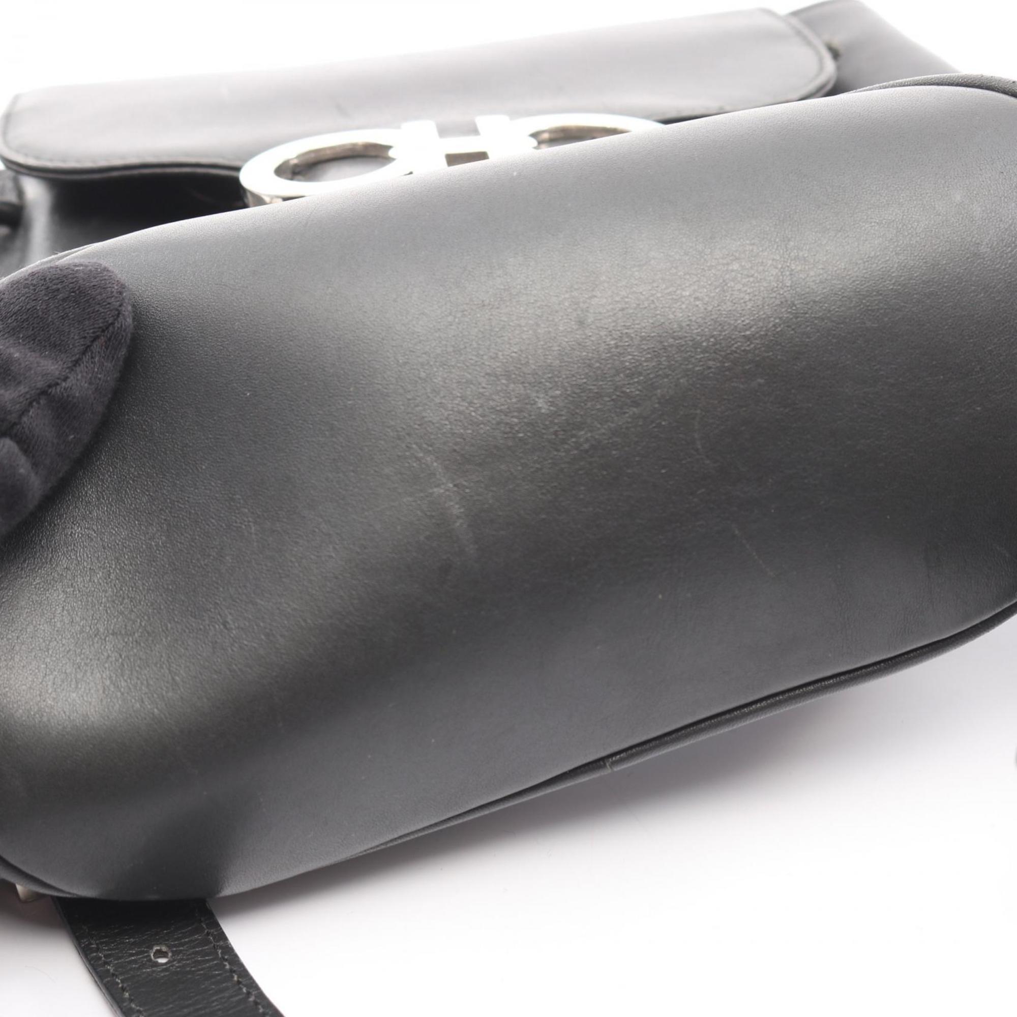 Salvatore Ferragamo Gray Leather Backpack (Pre-Owned)