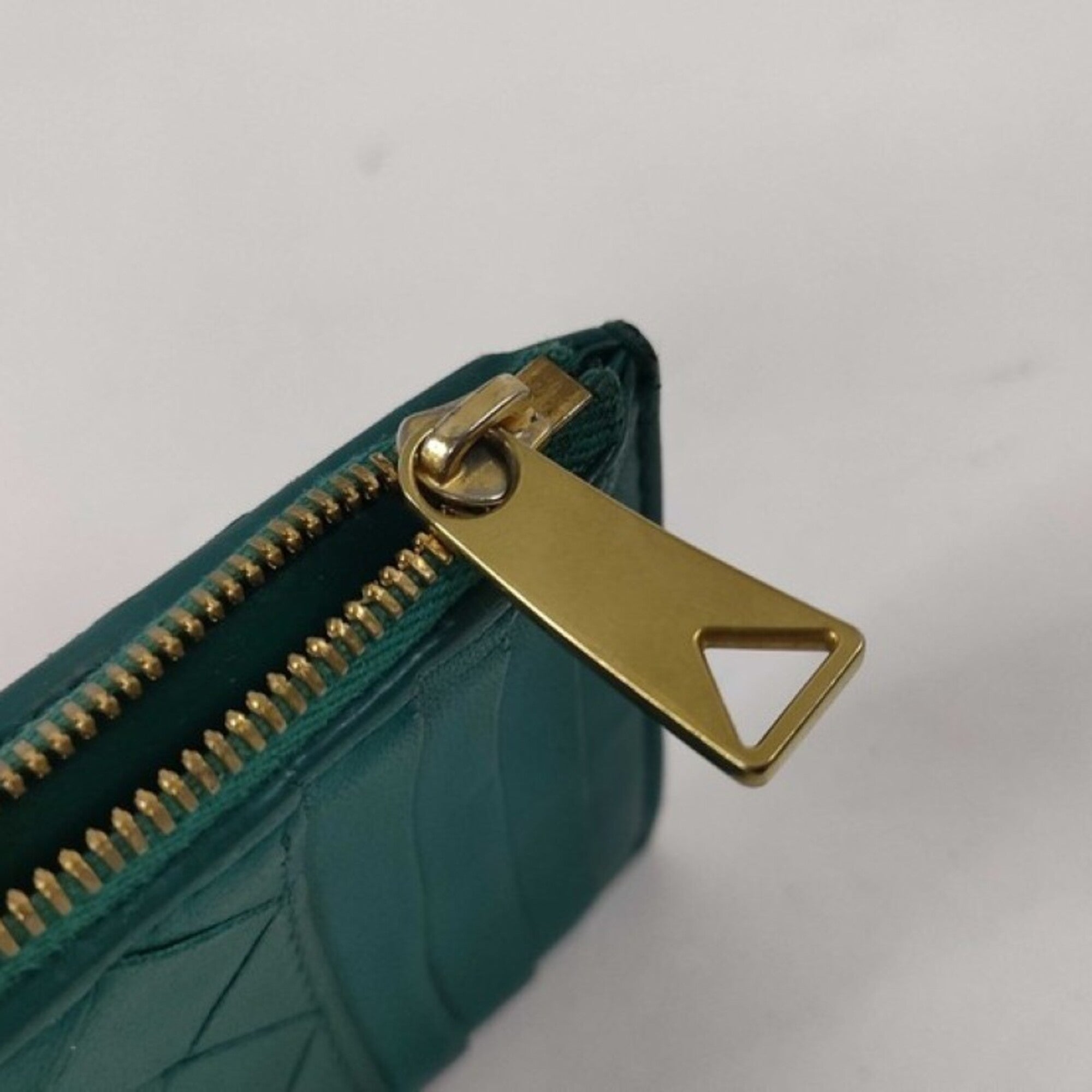 Bottega Veneta Intrecciato Green Leather Coin Purse/Coin Case (Pre-Owned)