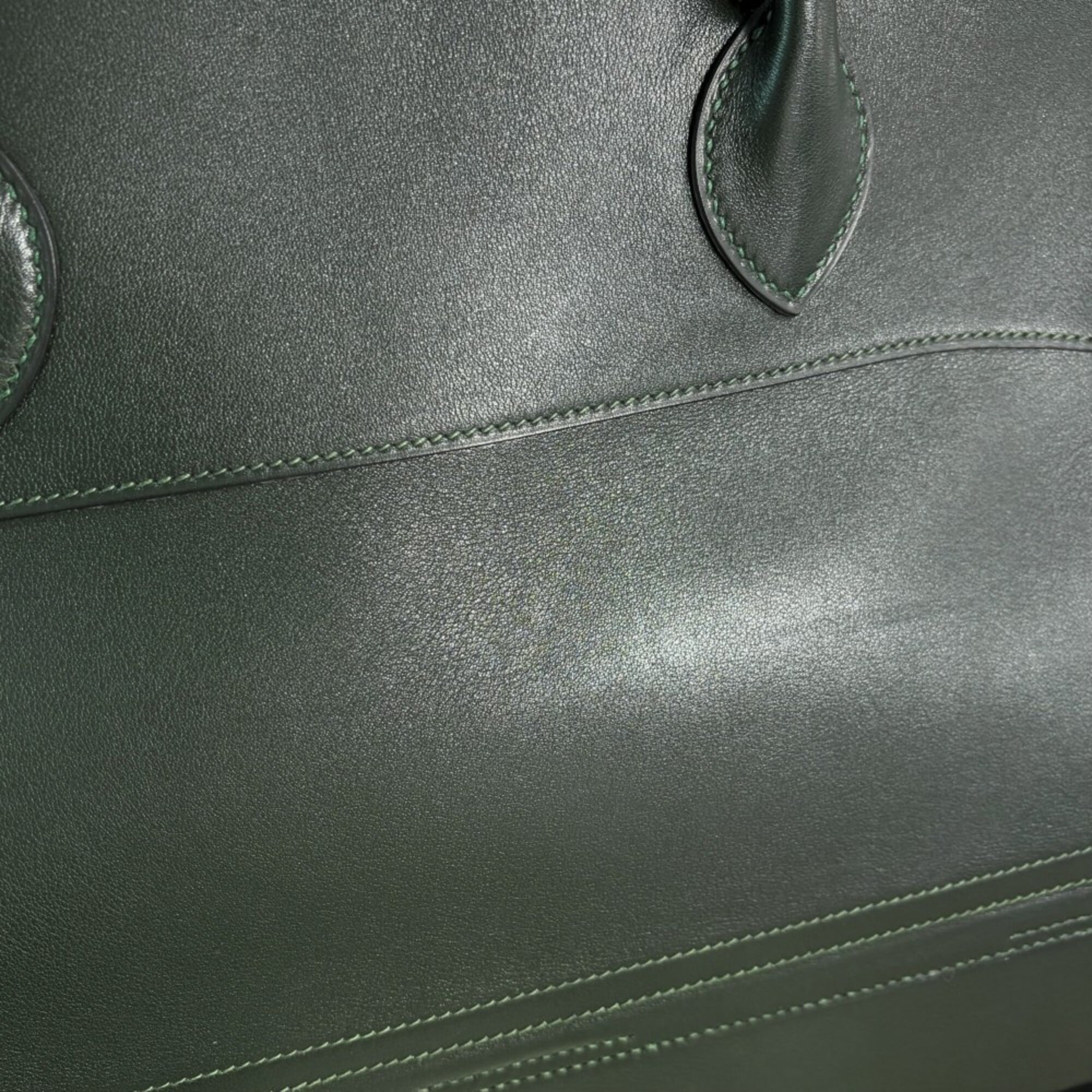 Hermes Green Leather Handbag Shoulder Bag (Pre-Owned)
