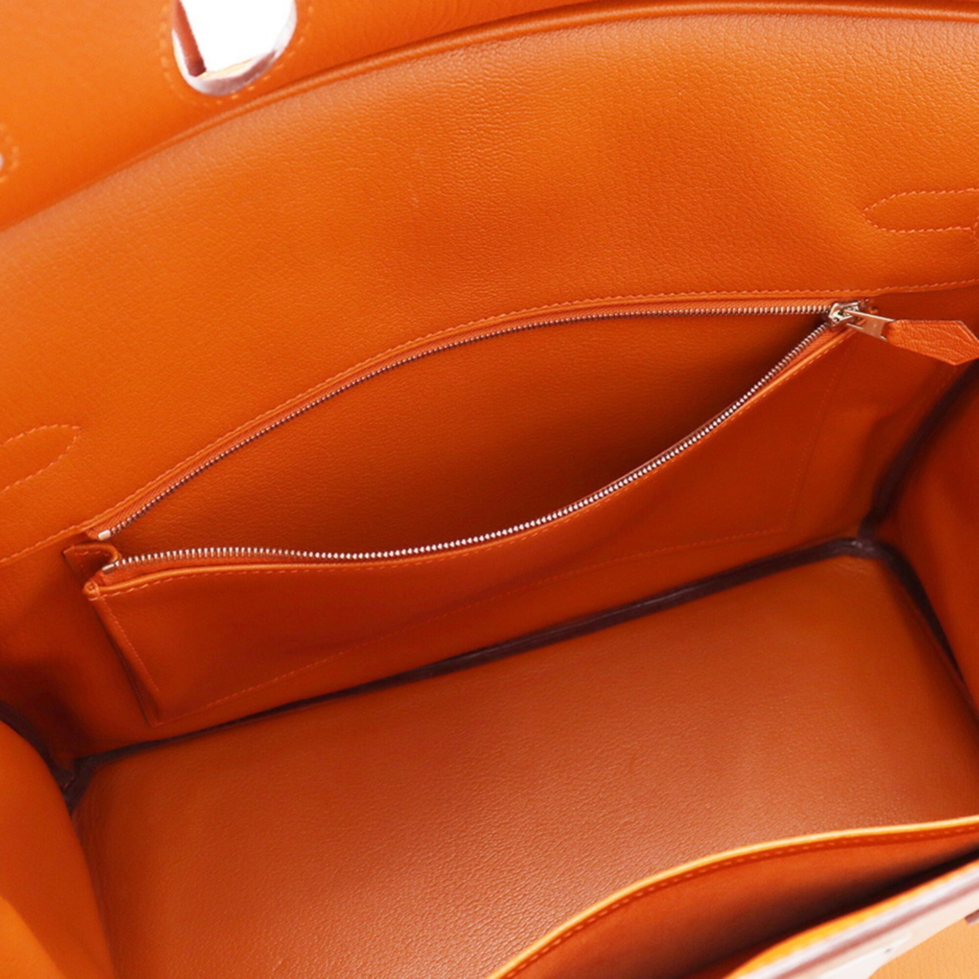Hermes Birkin Orange Chevre Myzore Leather Handbag (Pre-Owned)