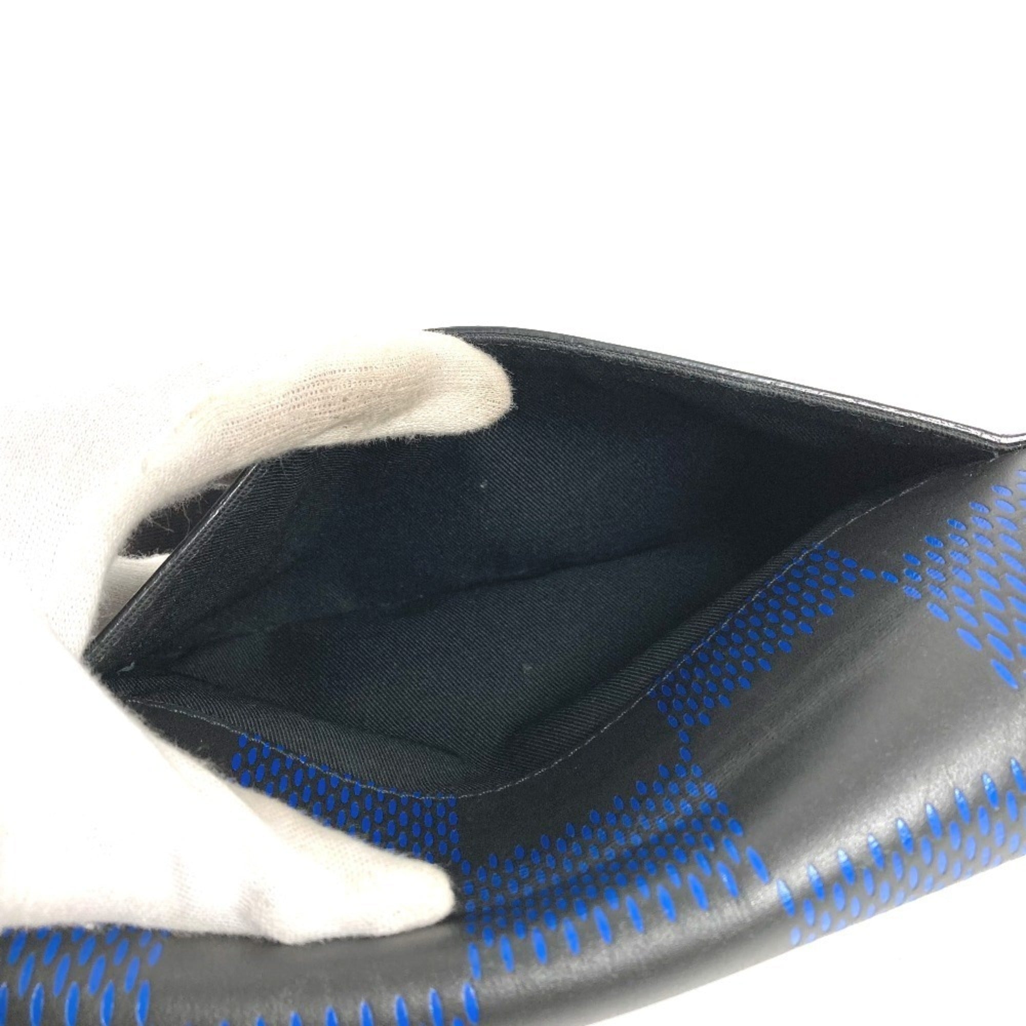 Louis Vuitton Damier Infini Black Blue Leather Messenger Bag Shoulder Bag (Pre-Owned)