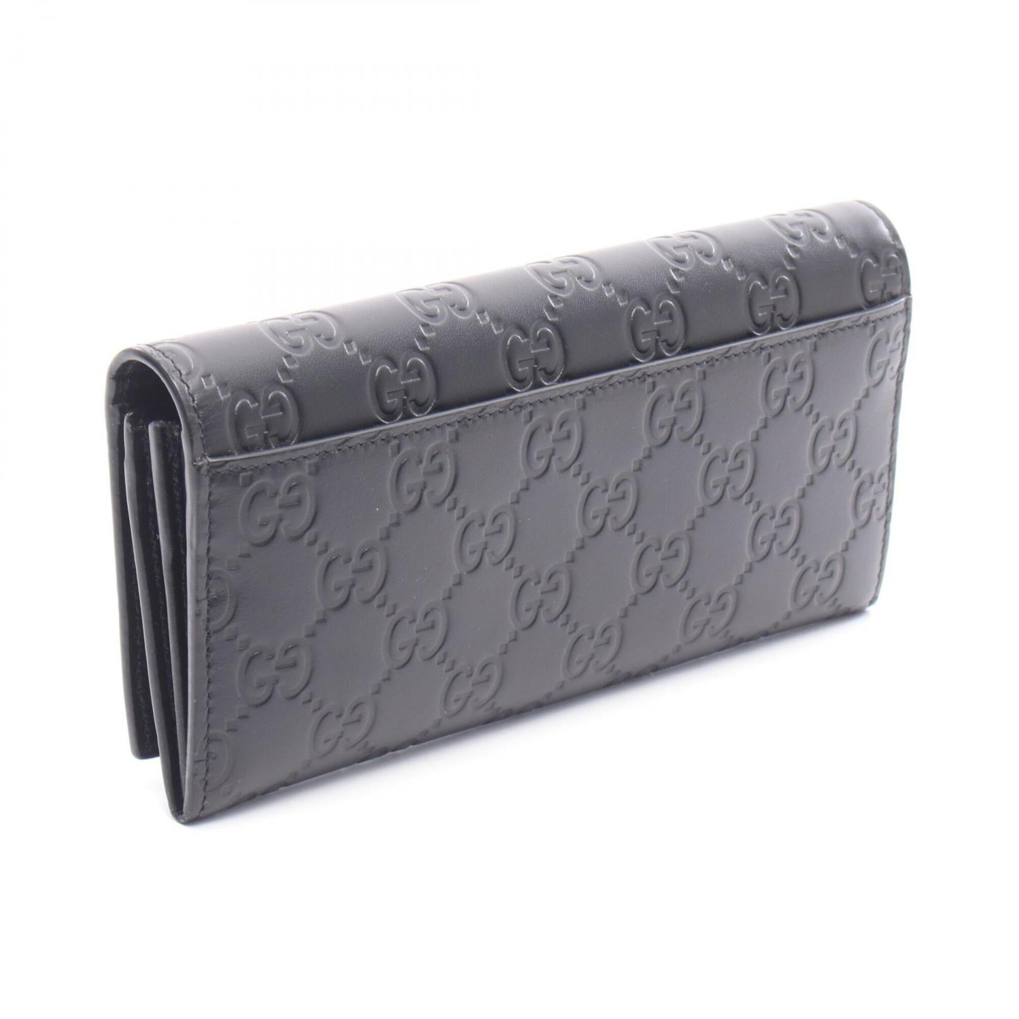 Gucci Black Leather Long Wallet (Bi-Fold) (Pre-Owned)
