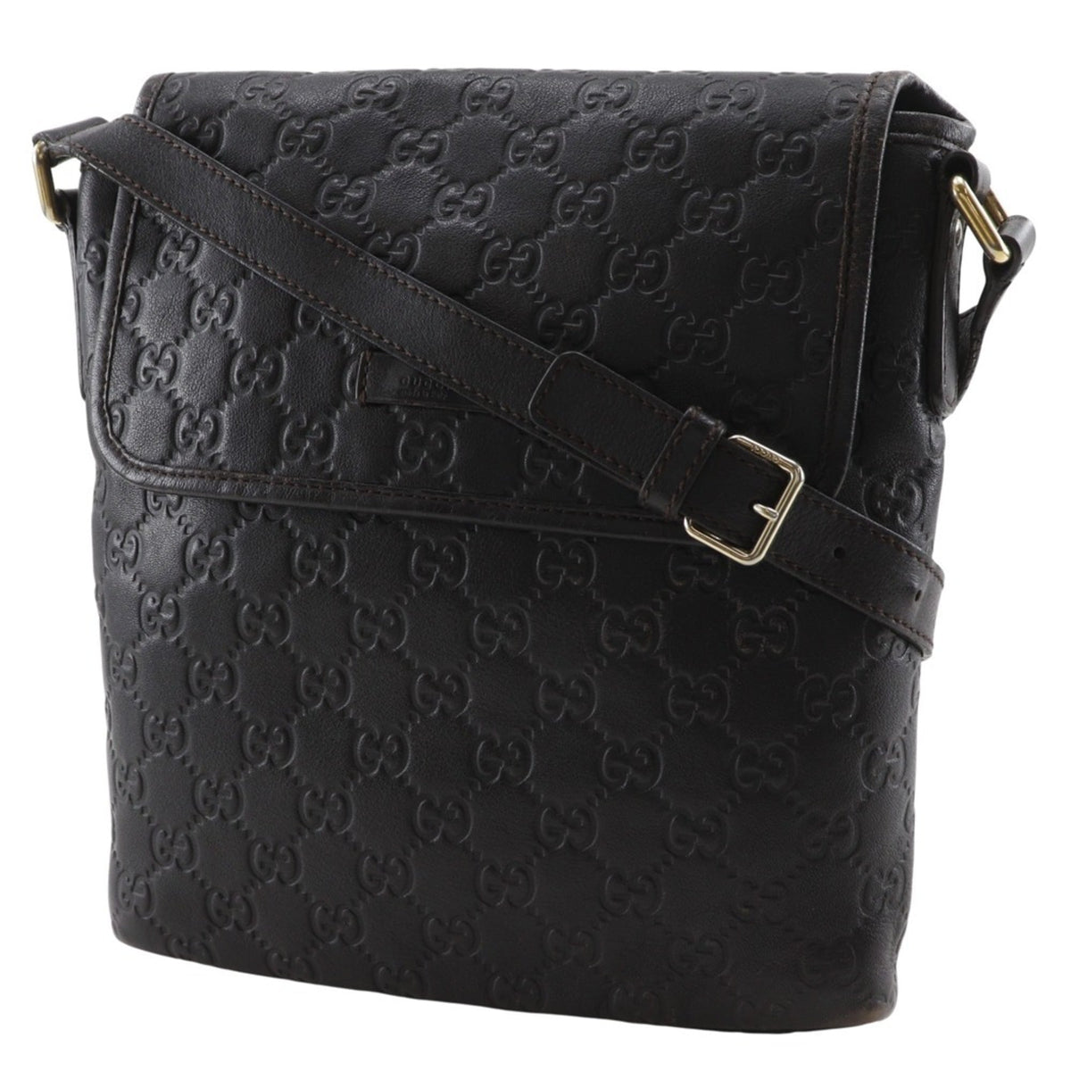 Gucci Brown Leather Shoulder Bag (Pre-Owned)