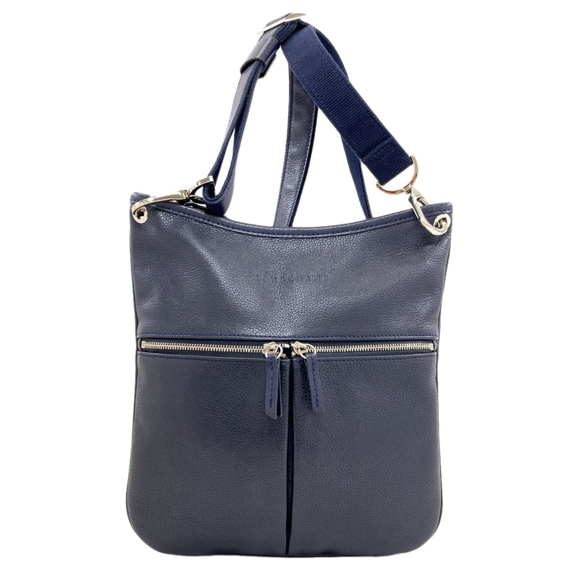 Longchamp Navy Leather Shoulder Bag (Pre-Owned)