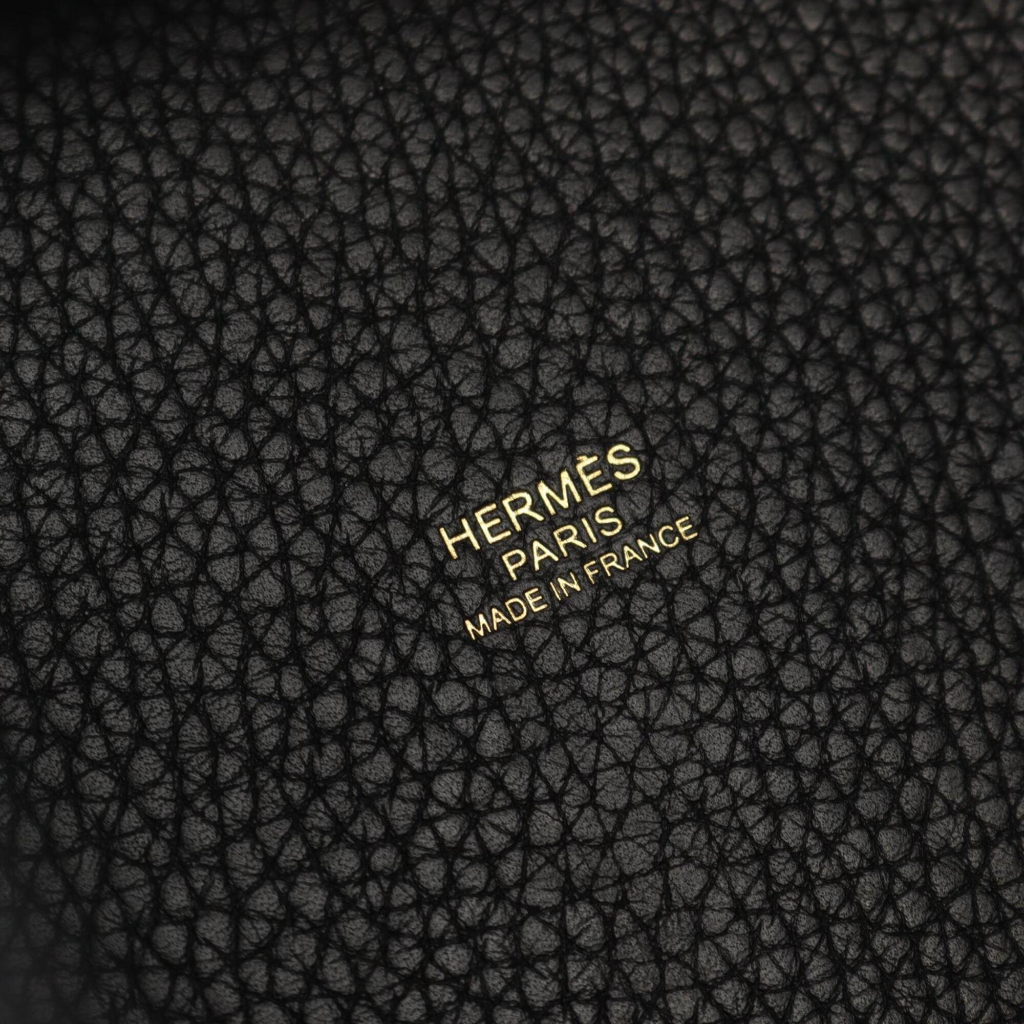 Hermes Black Taurillon Clemence Leather Handbag (Pre-Owned)