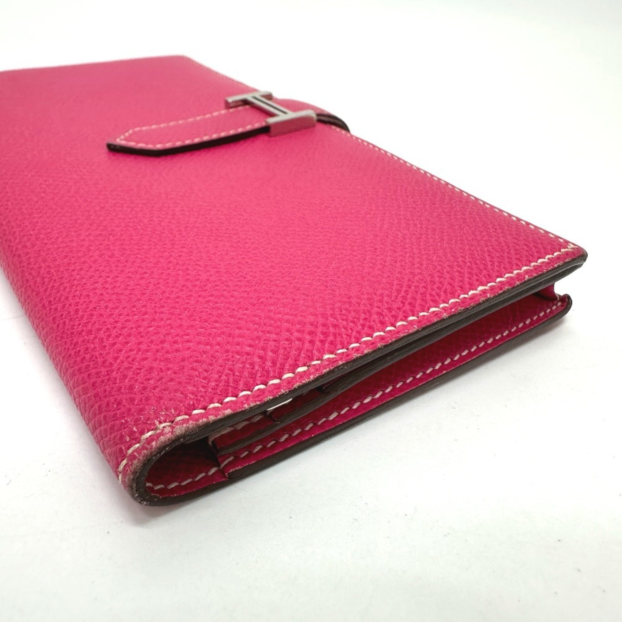 Hermes Pink Epsom Leather Long Wallet (Bi-Fold) (Pre-Owned)