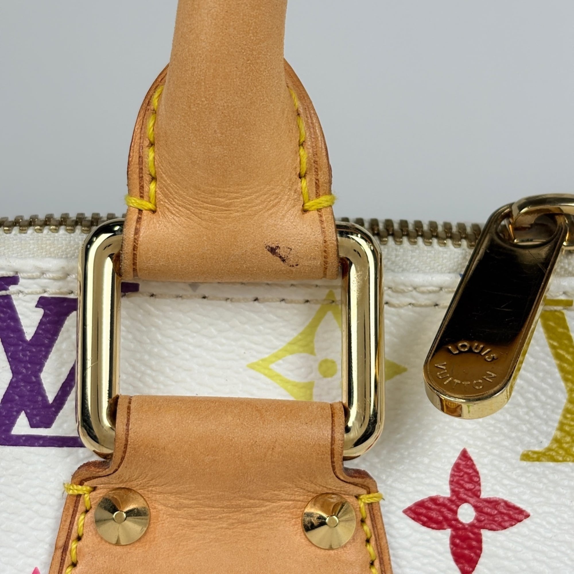 Louis Vuitton Blanc White Monogram Multicolore Handbag (Pre-Owned)