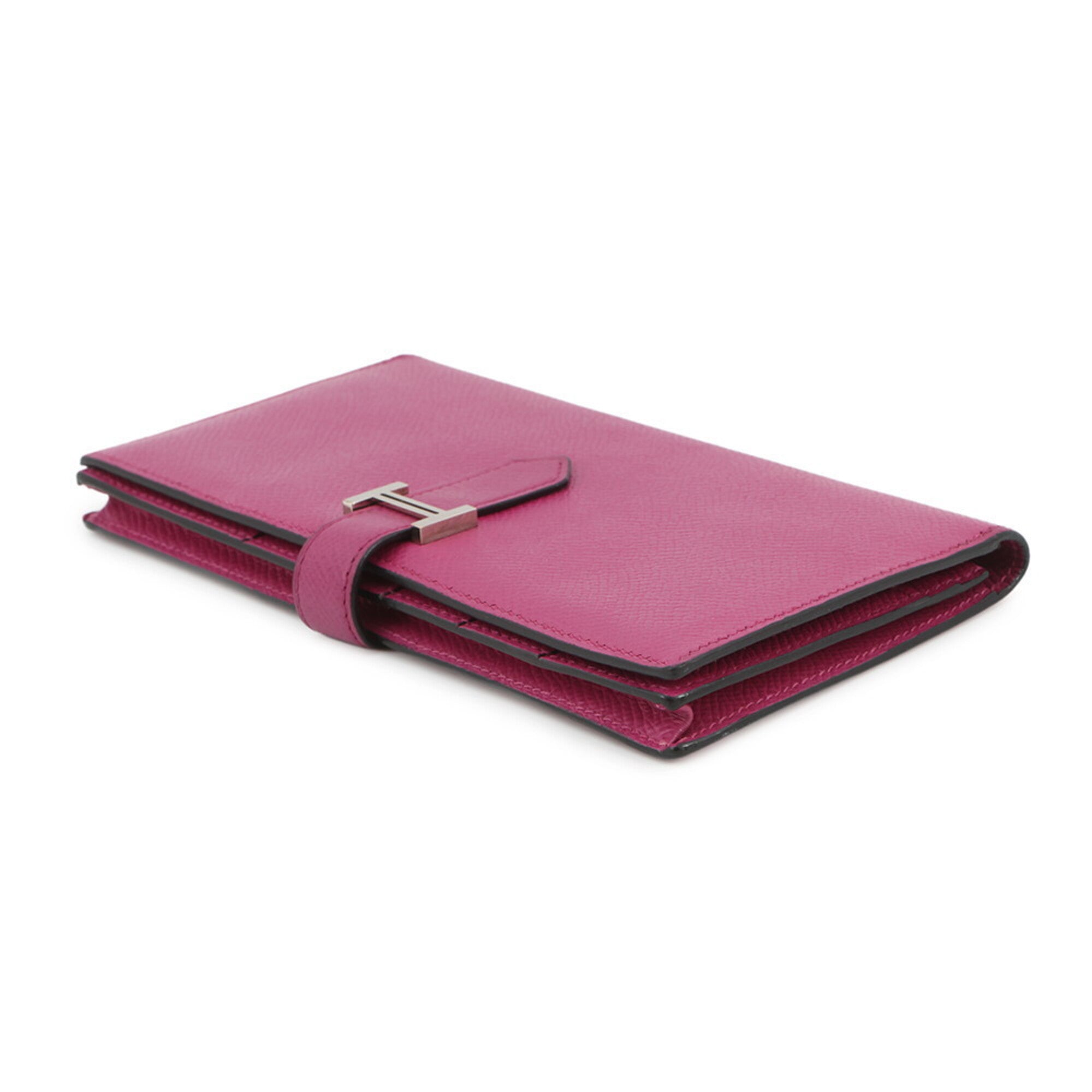 Hermes Rose Purple Epsom Leather Long Wallet (Bi-Fold) (Pre-Owned)