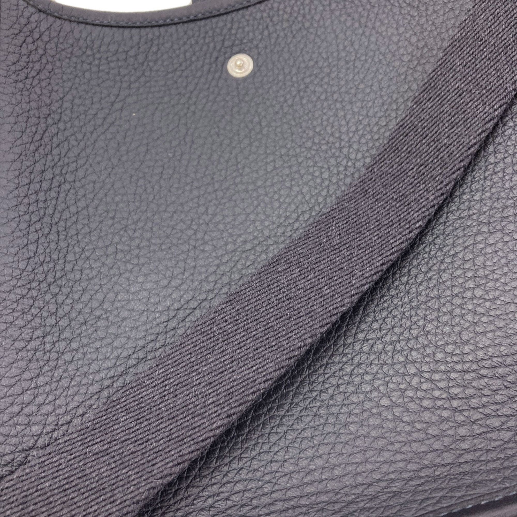 Hermes Navy Leather Shoulder Bag (Pre-Owned)