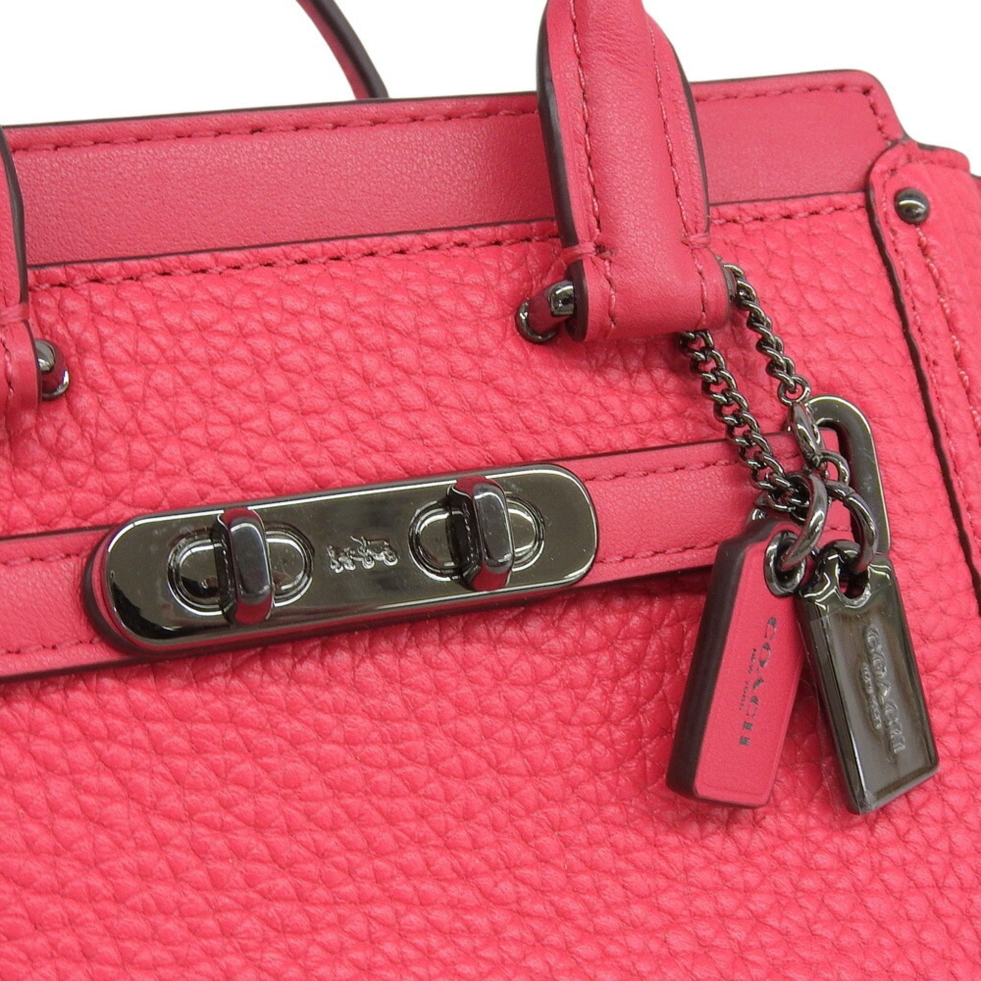 Coach Pink Leather Handbag Shoulder Bag (Pre-Owned)