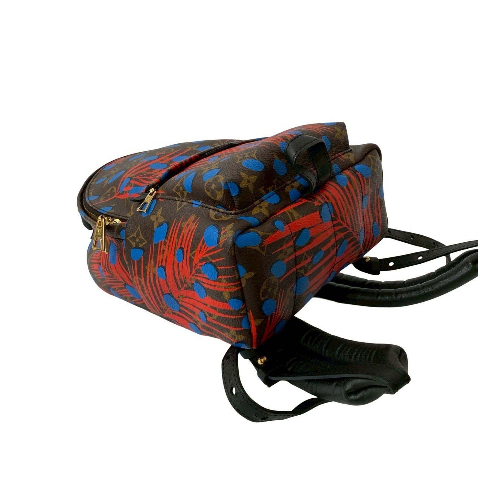 Louis Vuitton Blue Brown Red Color Leather Pvc Backpack (Pre-Owned)