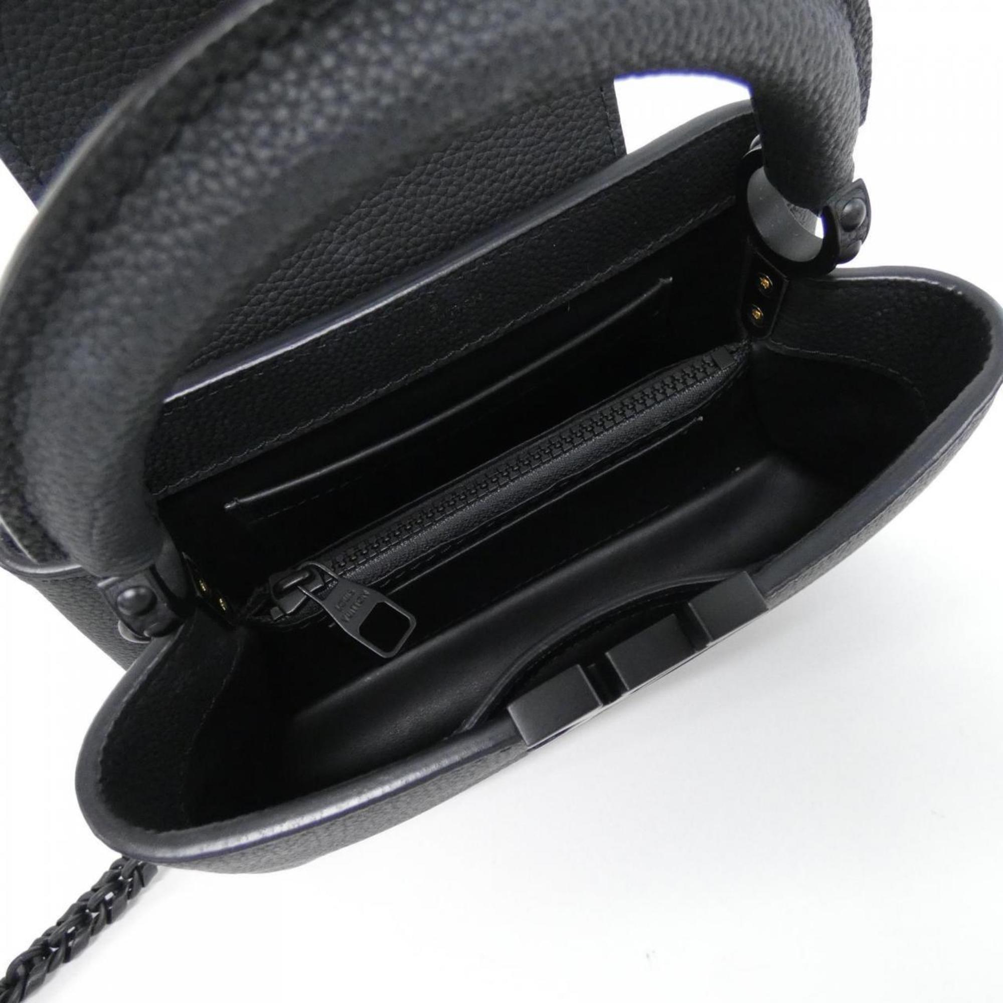 Louis Vuitton Black Leather Handbag (Pre-Owned)