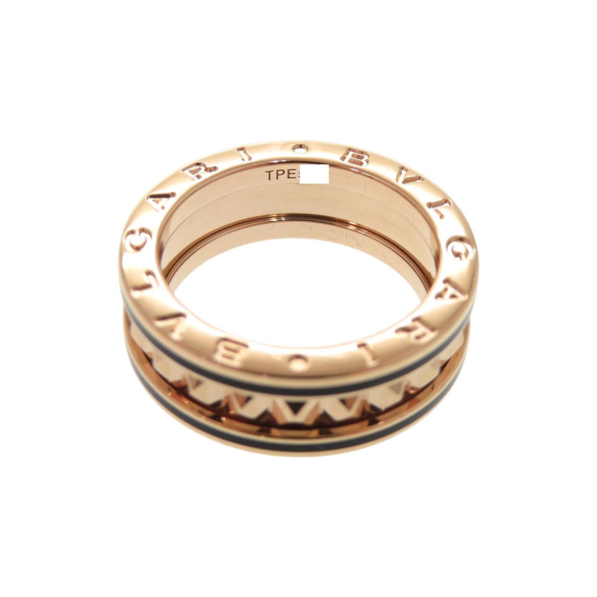Bvlgari Pink Gold Black Pink Gold (18K) Ceramic Band Ring (Pre-Owned)
