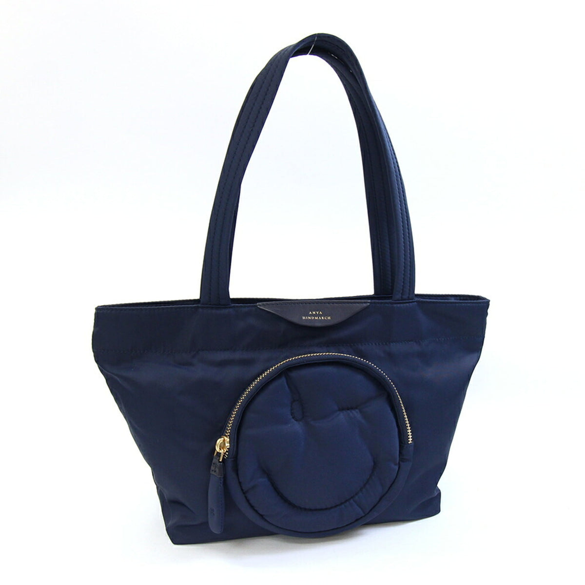 Anya Hindmarch Navy Nylon Leather Tote Bag (Pre-Owned)
