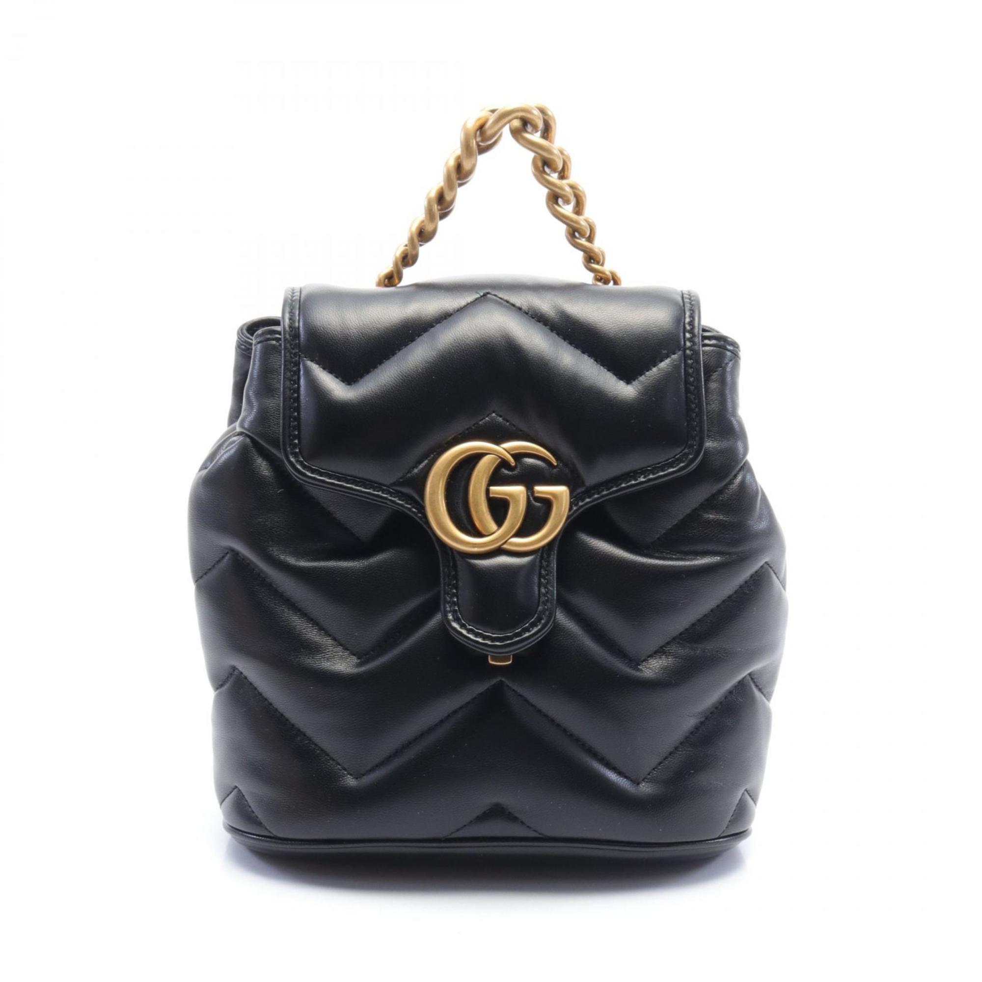 Gucci Black Leather Backpack
