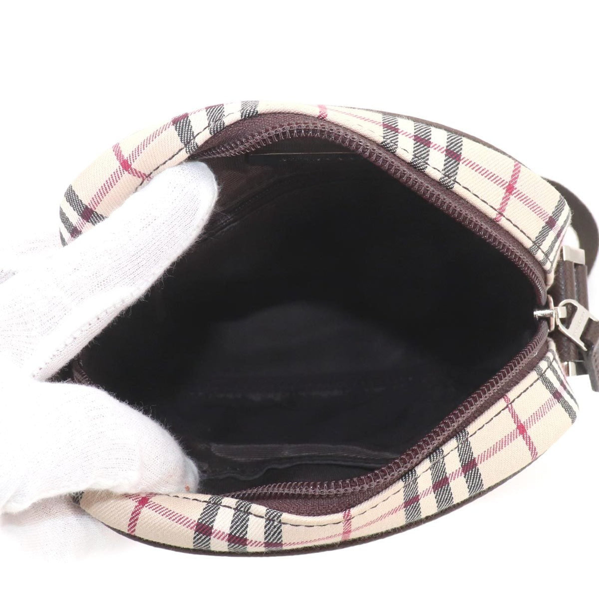Burberry Beige Brown Canvas Leather Shoulder Bag (Pre-Owned)