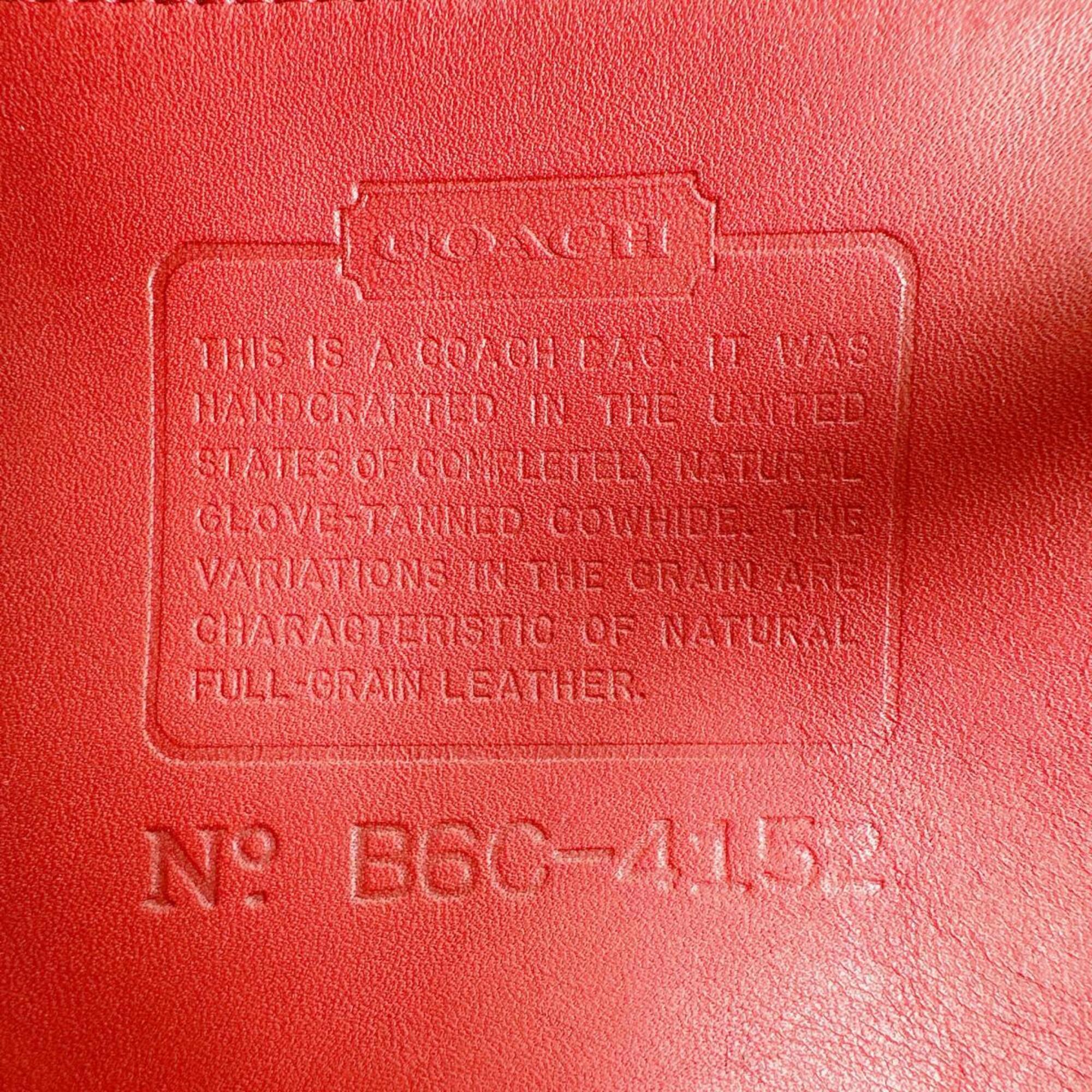 Coach Red Color Leather Backpack (Pre-Owned)