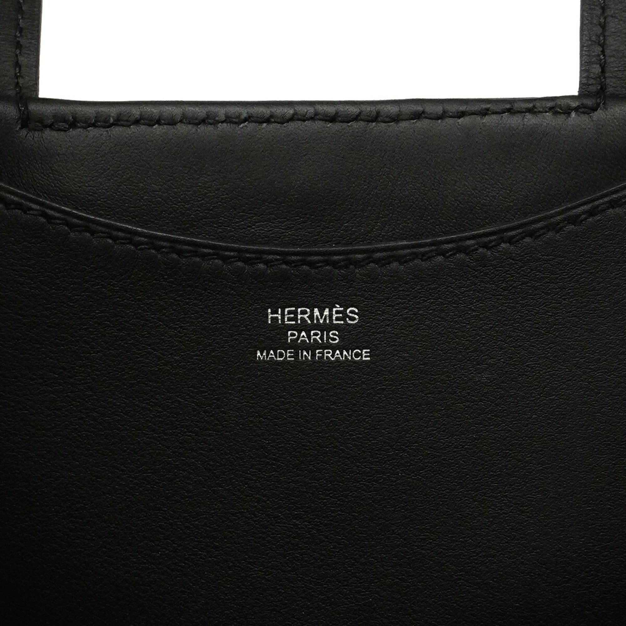 Hermes Black Toile H Swift Leather Handbag (Pre-Owned)