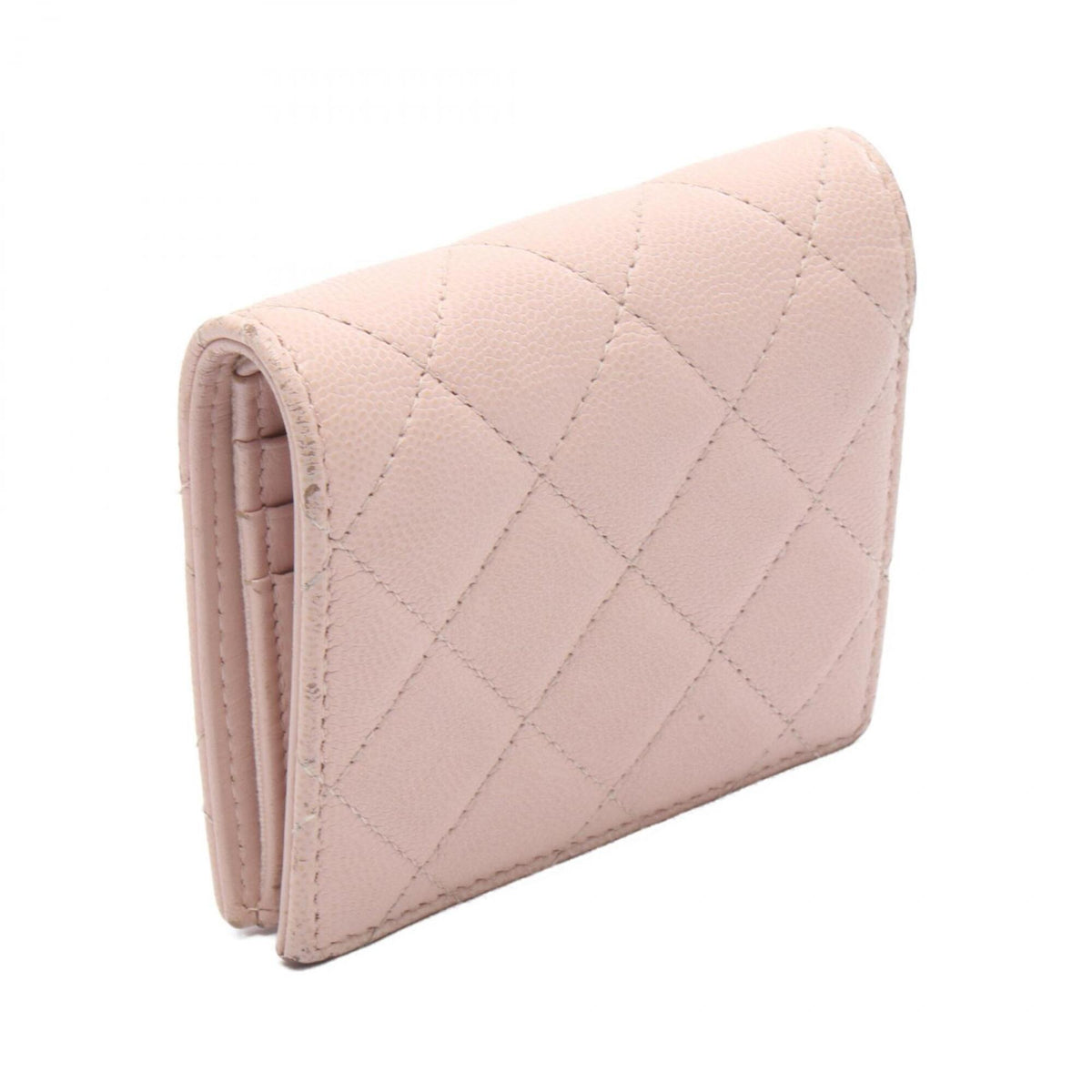 Chanel Pink Grained Calfskin Wallet (Bi-Fold) (Pre-Owned)