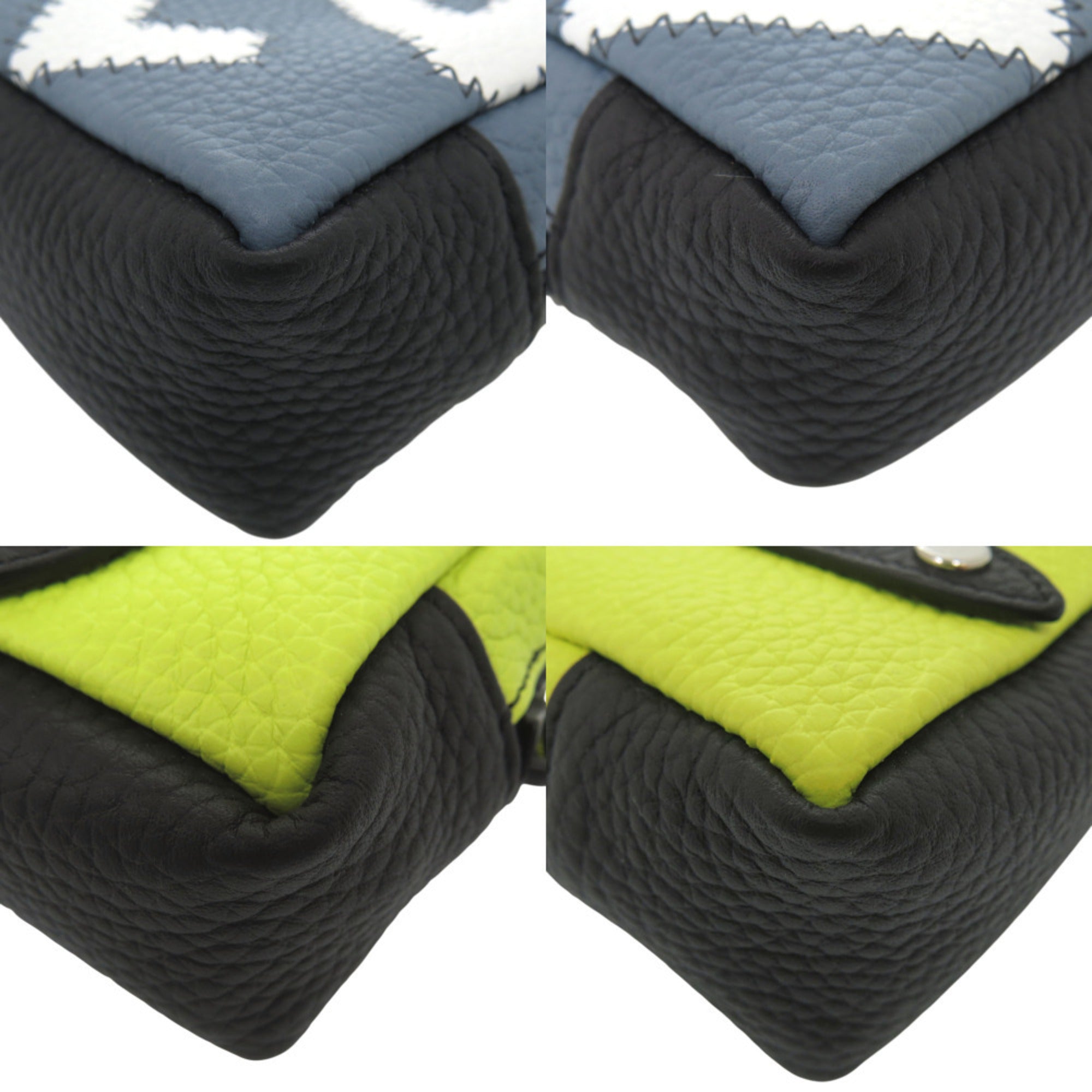 Louis Vuitton Black Blue Gray Yellow Leather Leather Pouch (Pre-Owned)