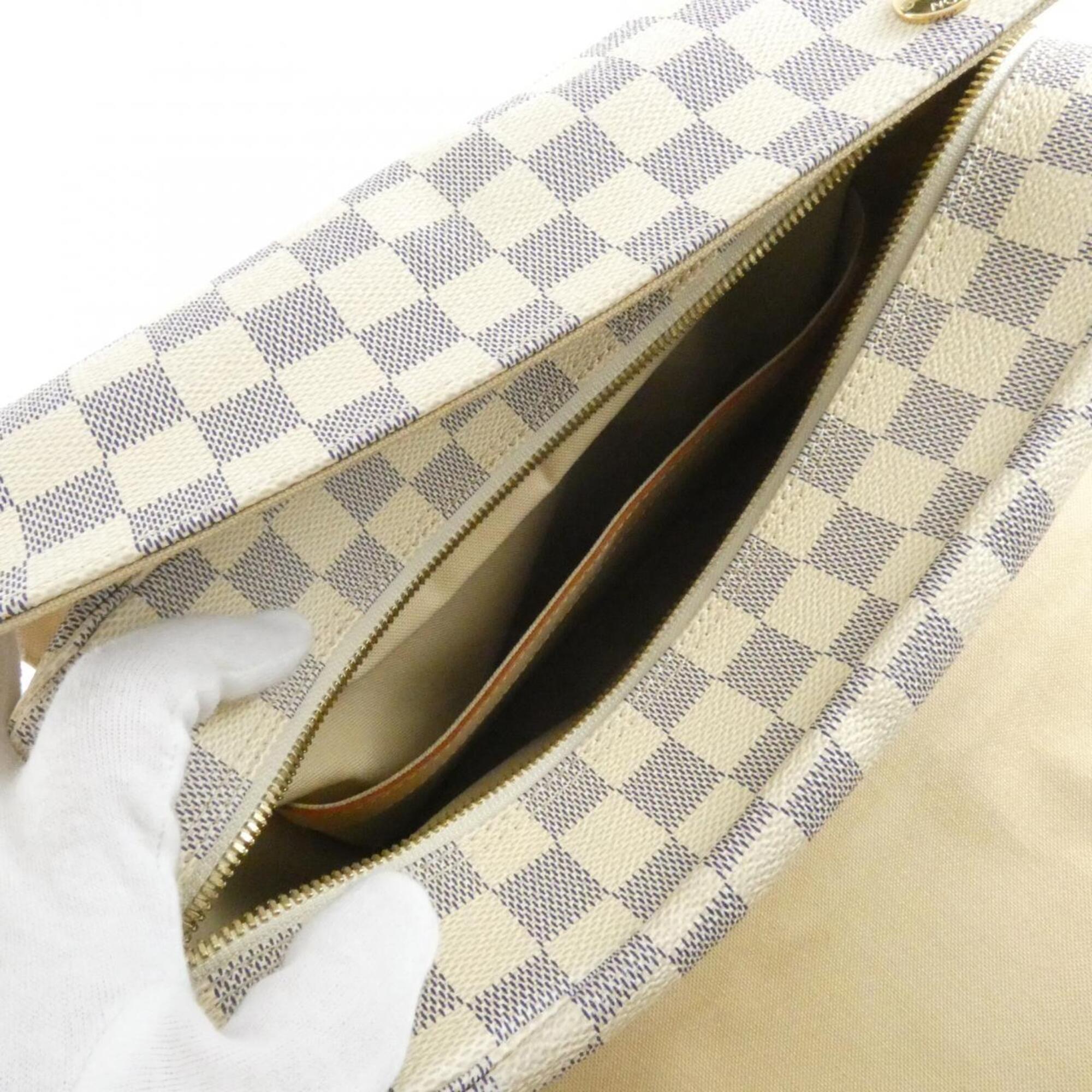 Louis Vuitton Azur White Coated Canvas Shoulder Bag (Pre-Owned)
