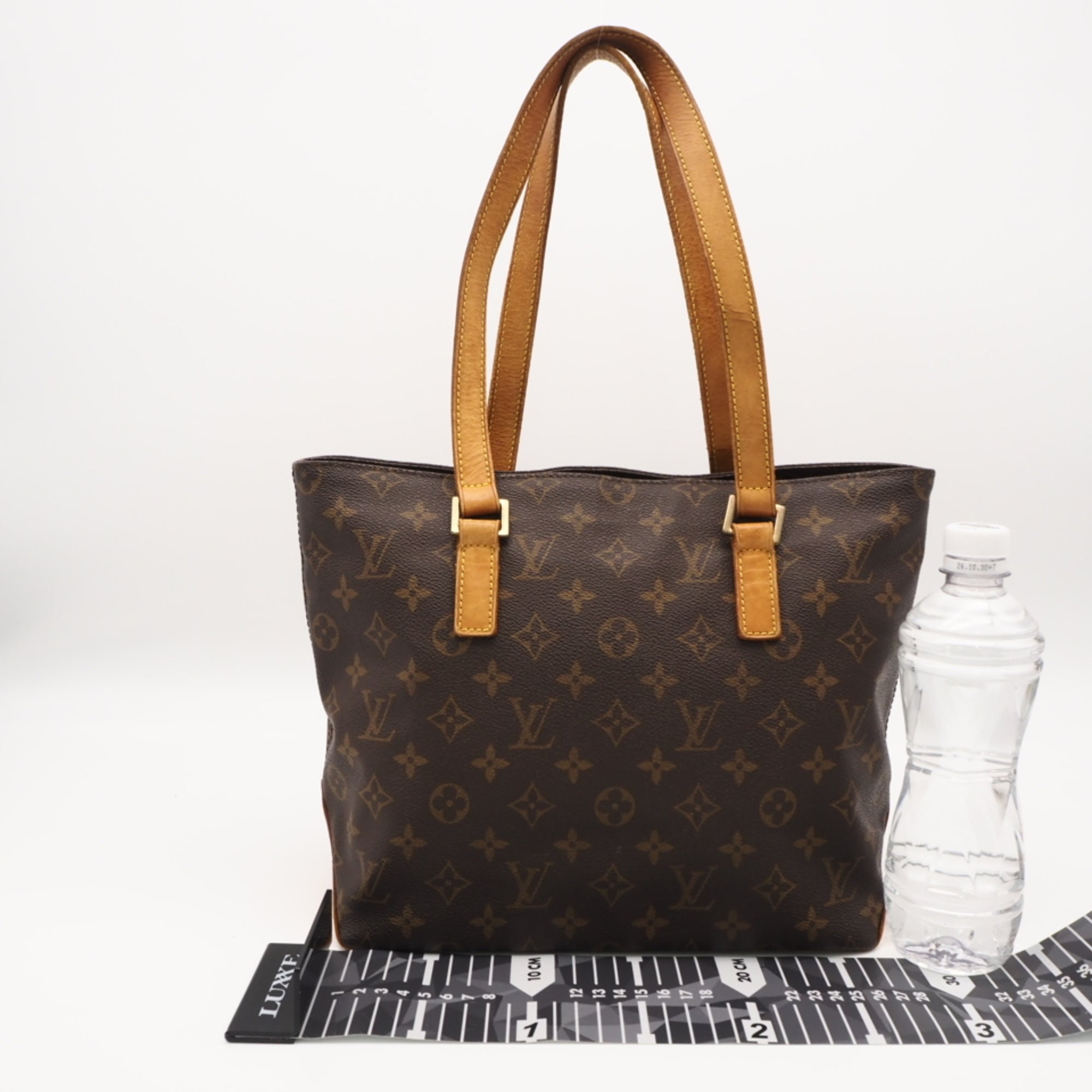 Louis Vuitton Beige Brown Coated Canvas Leather Handbag (Pre-Owned)