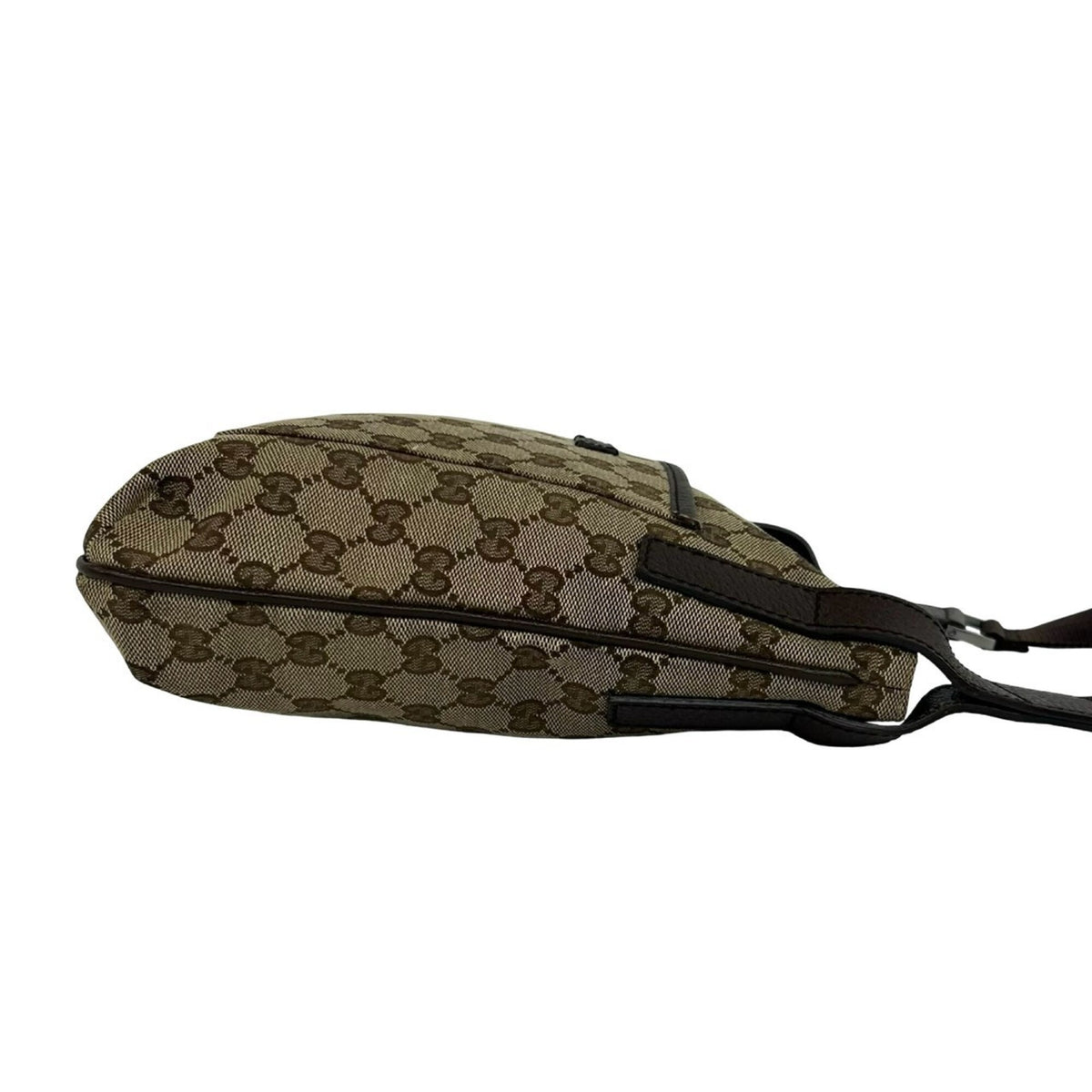 Gucci Brown Canvas Leather Pochette Shoulder Bag (Pre-Owned)