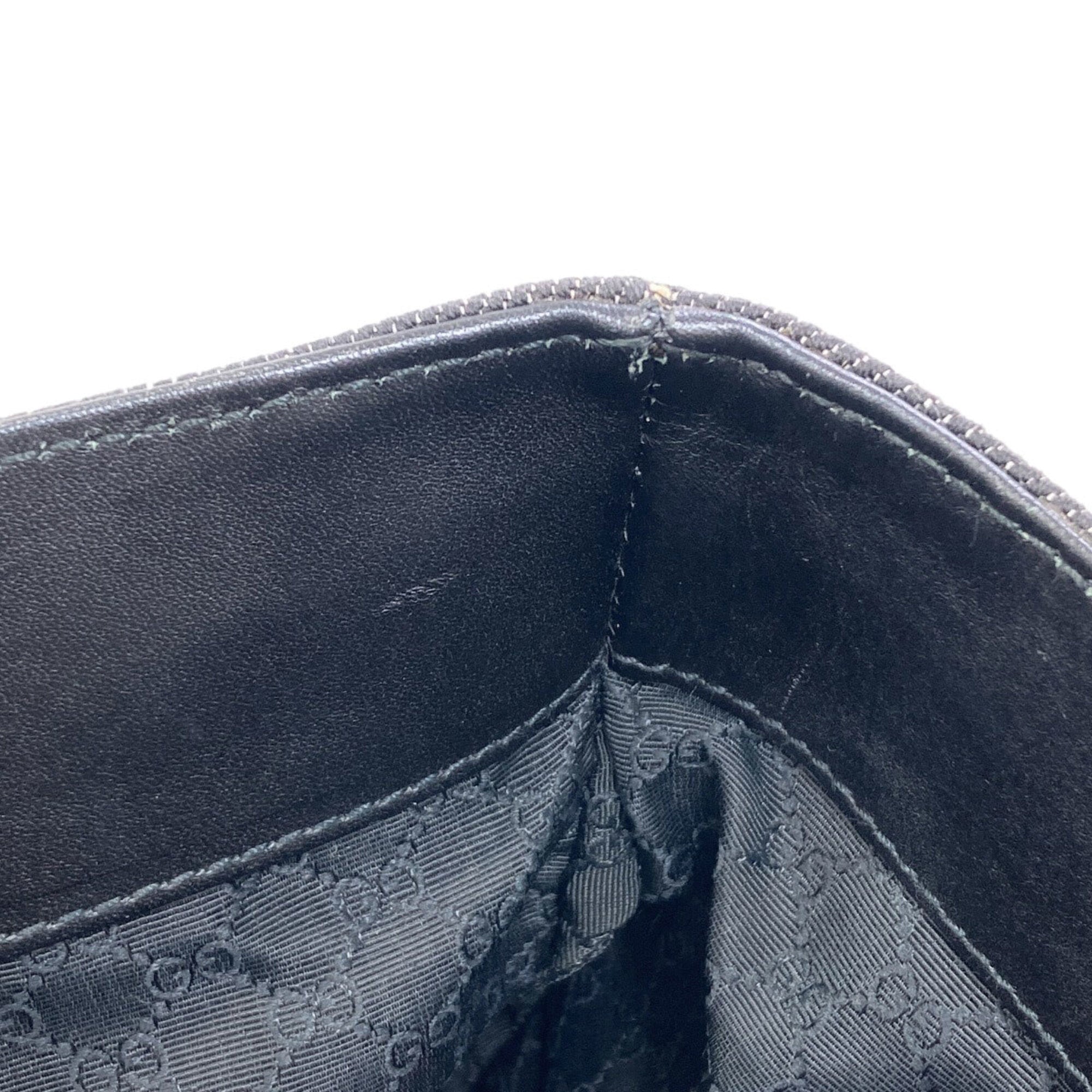 Gucci Sherry Line Black Canvas Handbag (Pre-Owned)