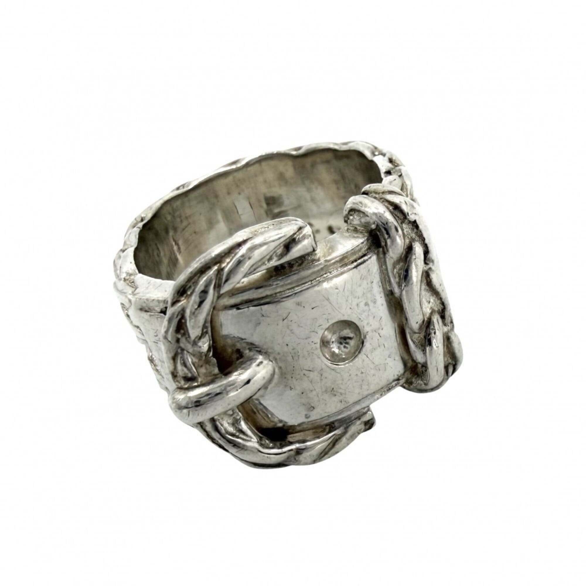 Hermes Silver 925 Band Ring (Pre-Owned)