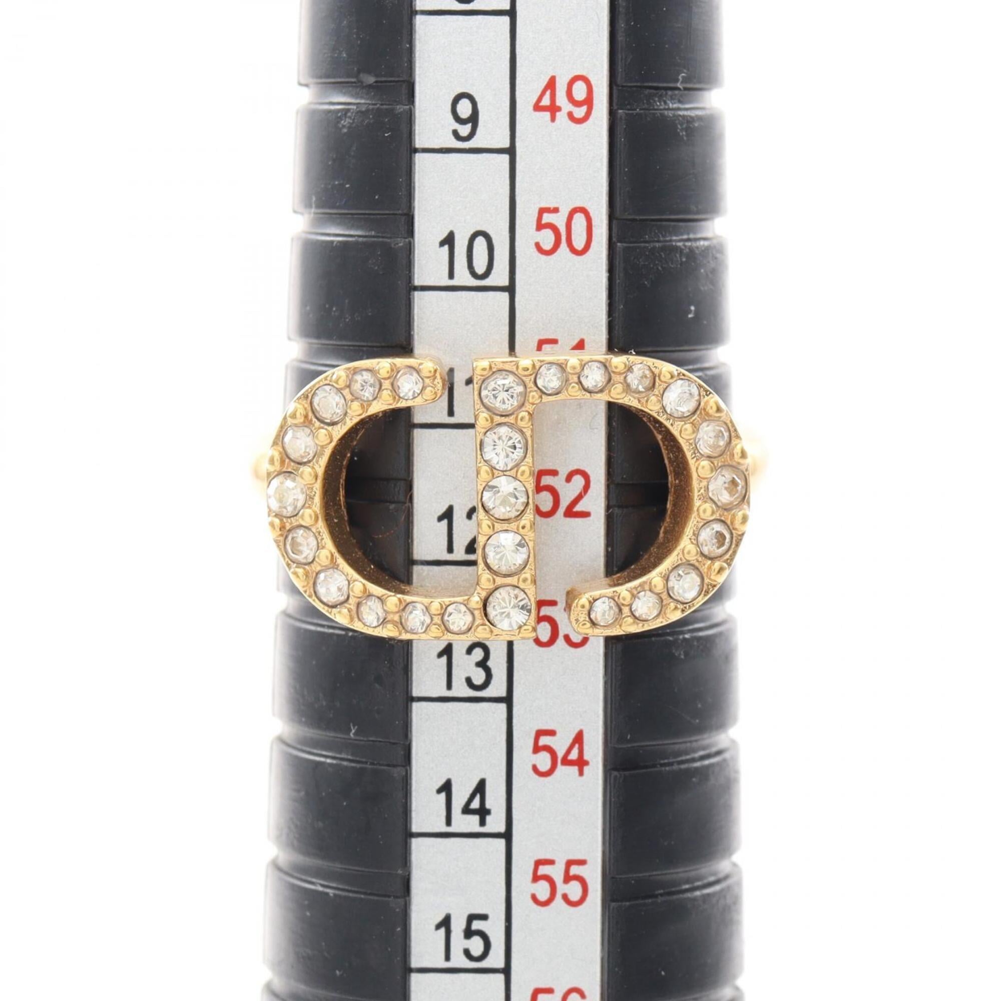 Christian Dior Gold Gold Plating Band Ring (Pre-Owned)