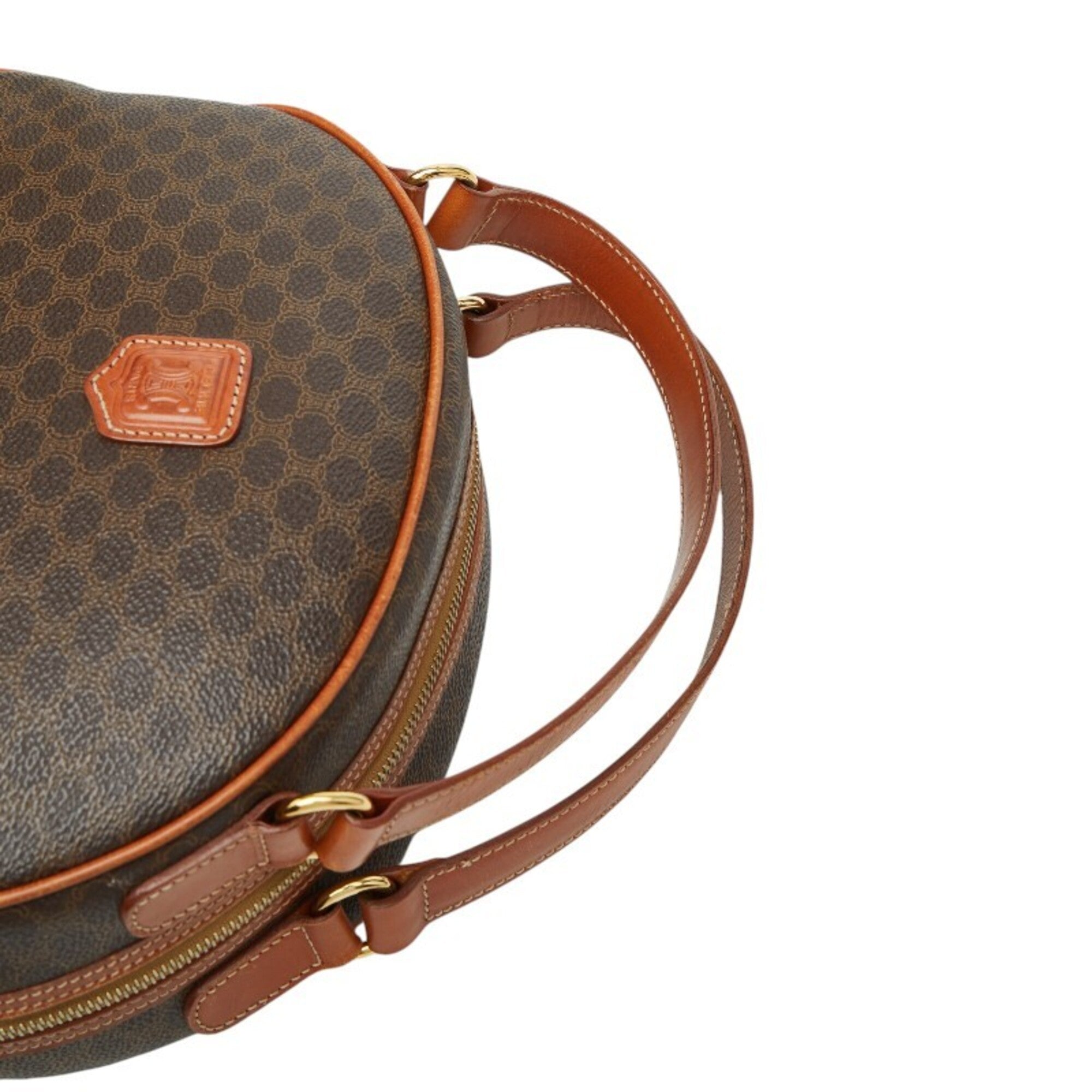 Celine Macadam Brown Pvc Leather Handbag (Pre-Owned)