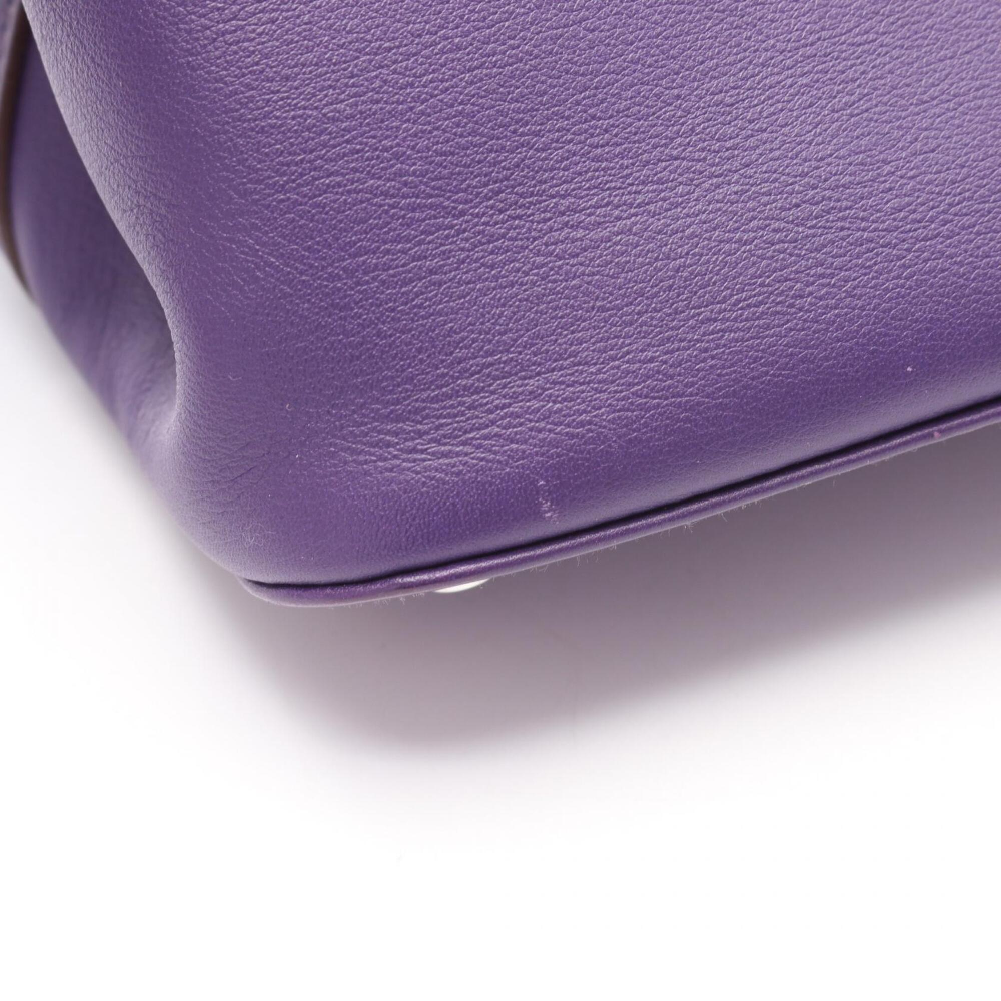 Hermes Purple Swift Leather Handbag (Pre-Owned)