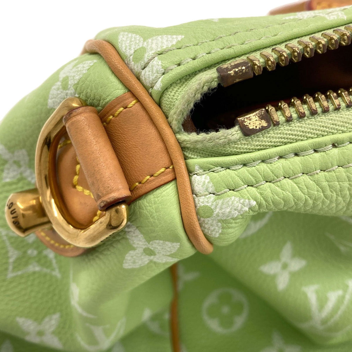 Louis Vuitton Green Monogram Monogram Canvas Leather Handbag (Pre-Owned)