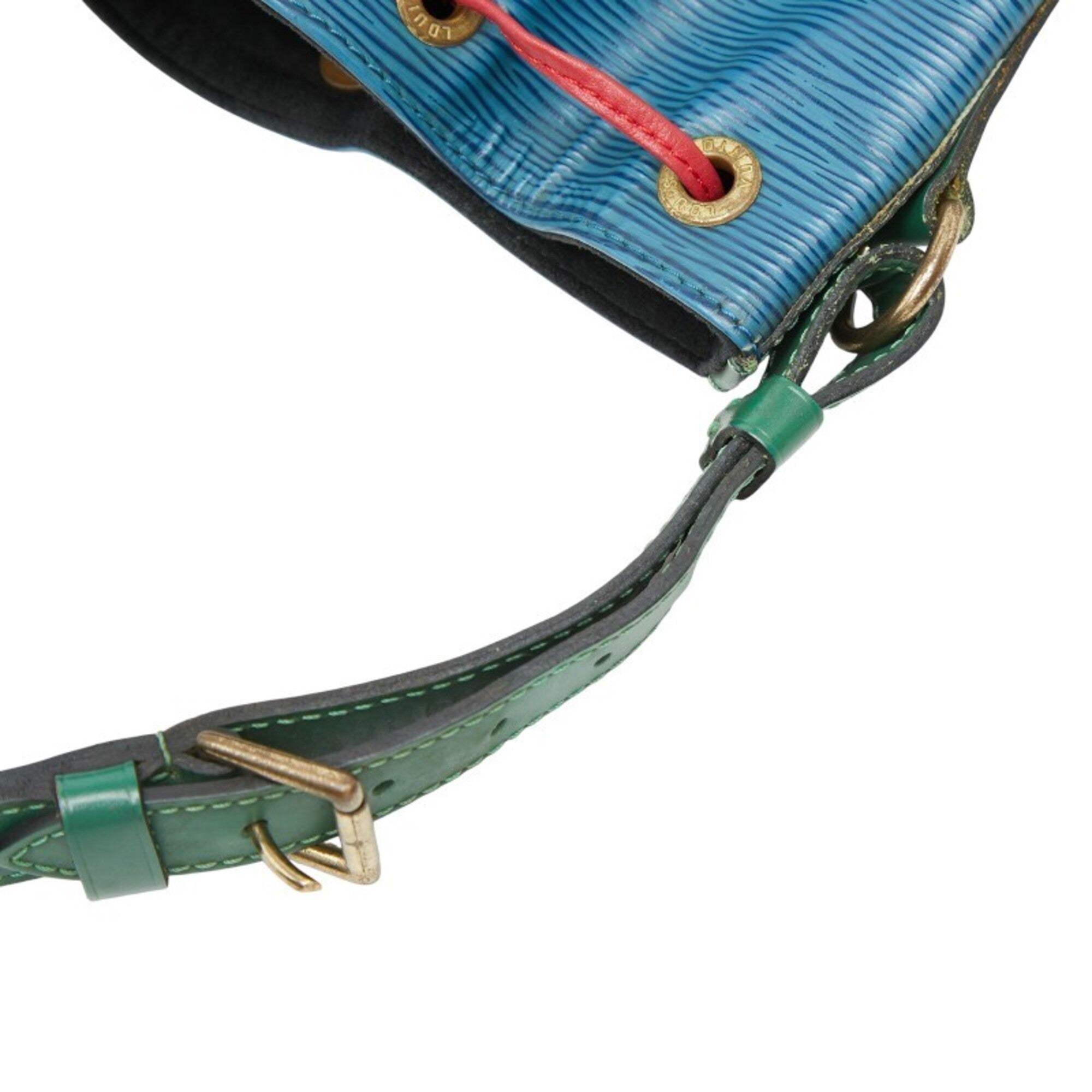 Louis Vuitton Borneo Green Castilian Red Toledo Blue Leather Shoulder Bag (Pre-Owned)