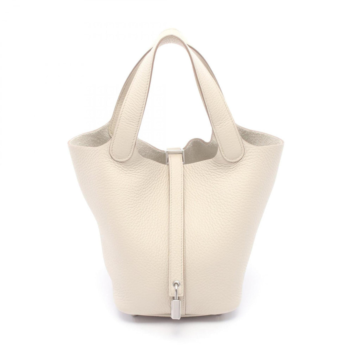 Hermes Ivory Taurillon Clemence Leather Leather Handbag (Pre-Owned)