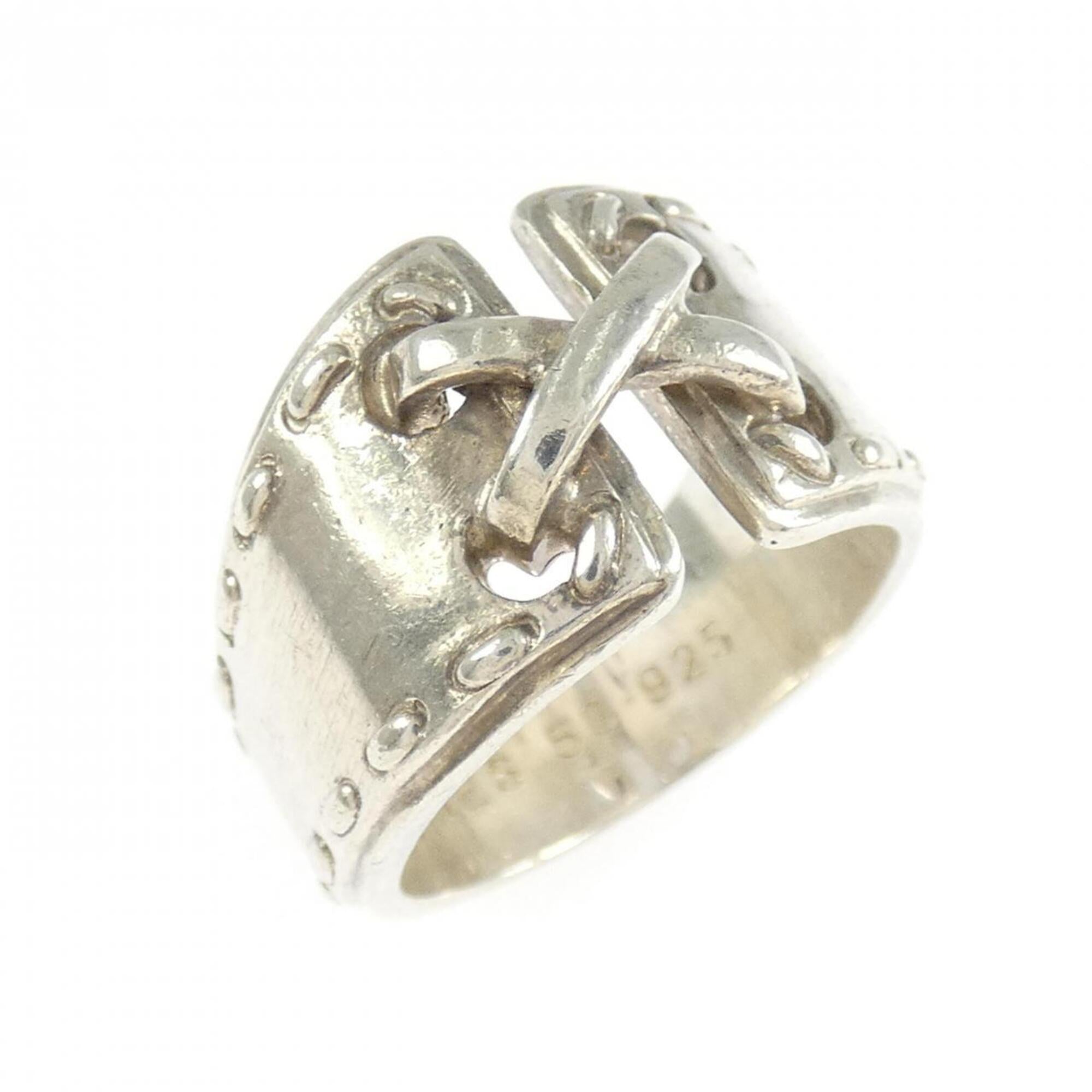Hermes Silver Silver 925 Band Ring (Pre-Owned)