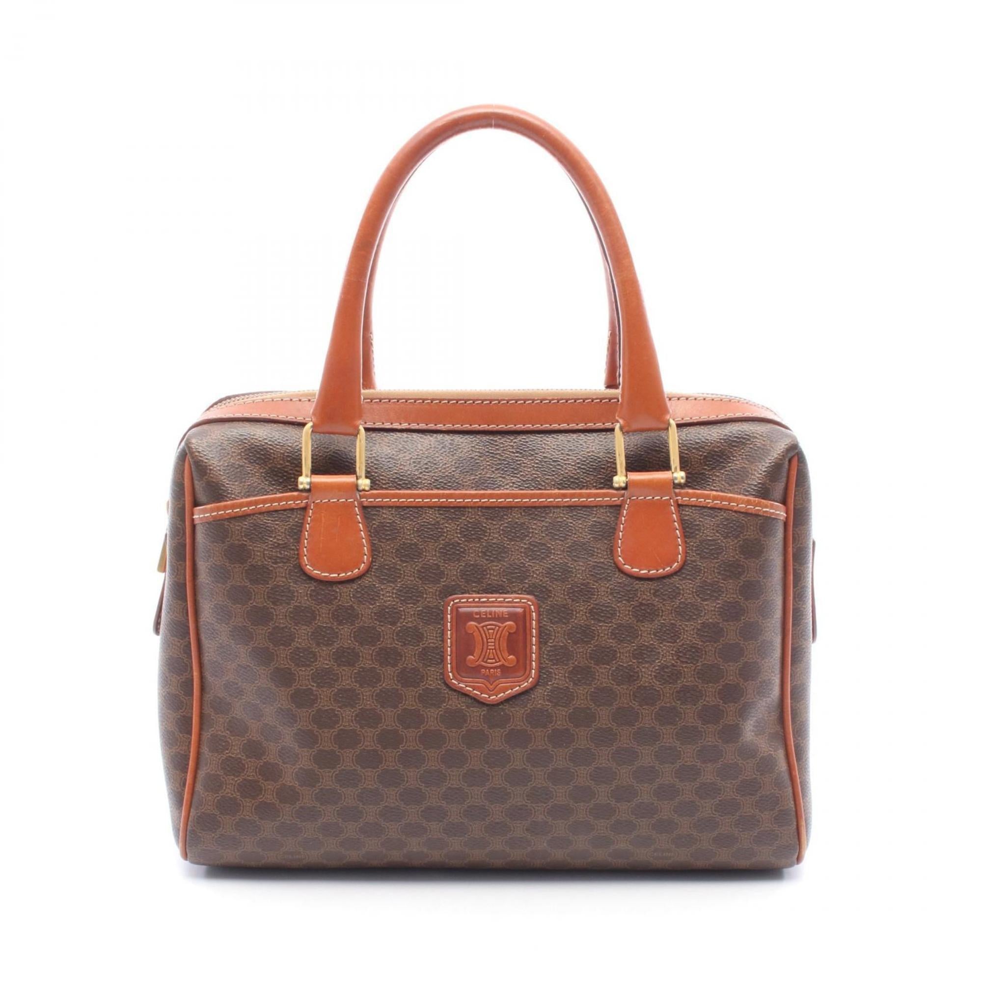 Celine Brown Coated Canvas Leather Tote Bag (Pre-Owned)