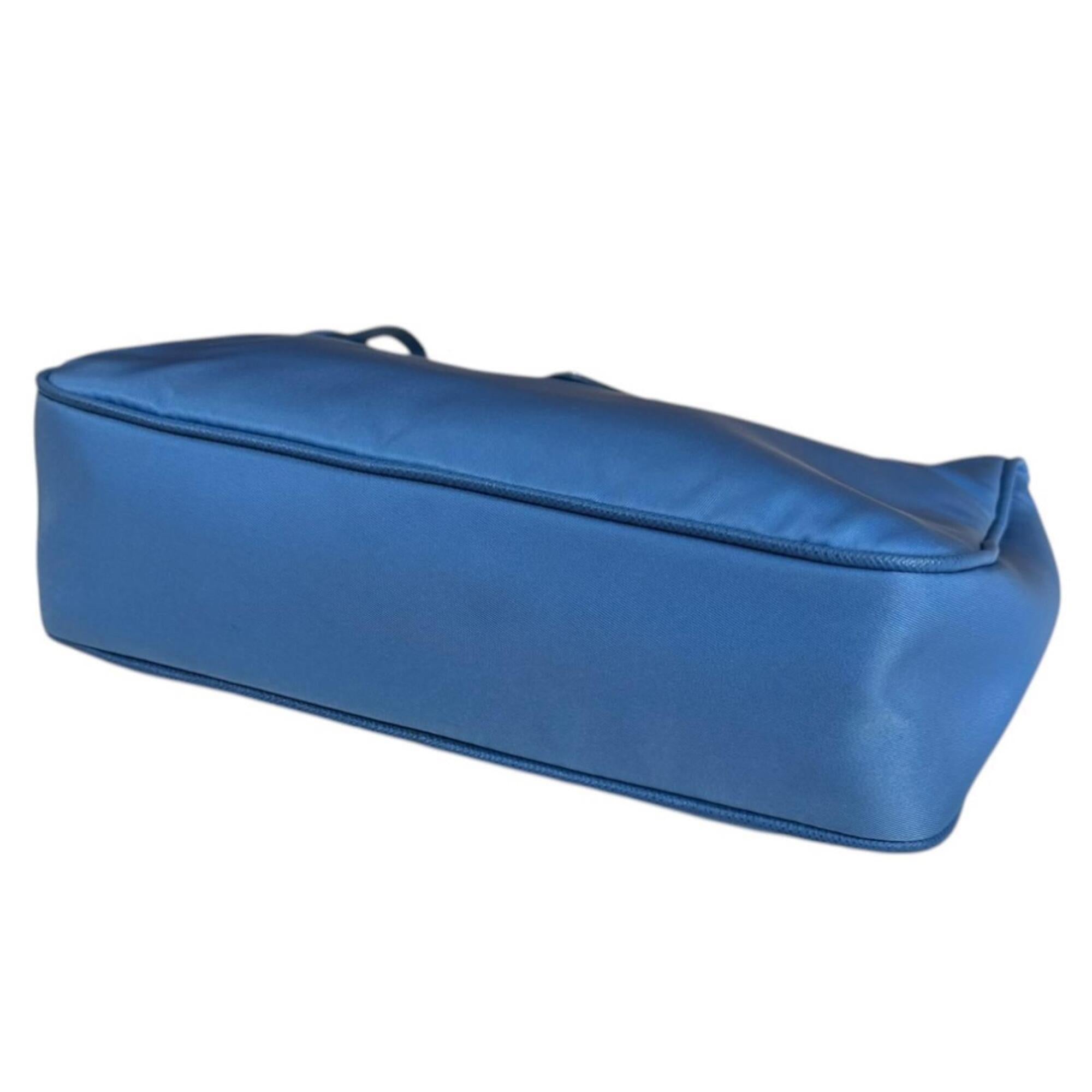 Prada Blue Nylon Handbag Shoulder Bag (Pre-Owned)