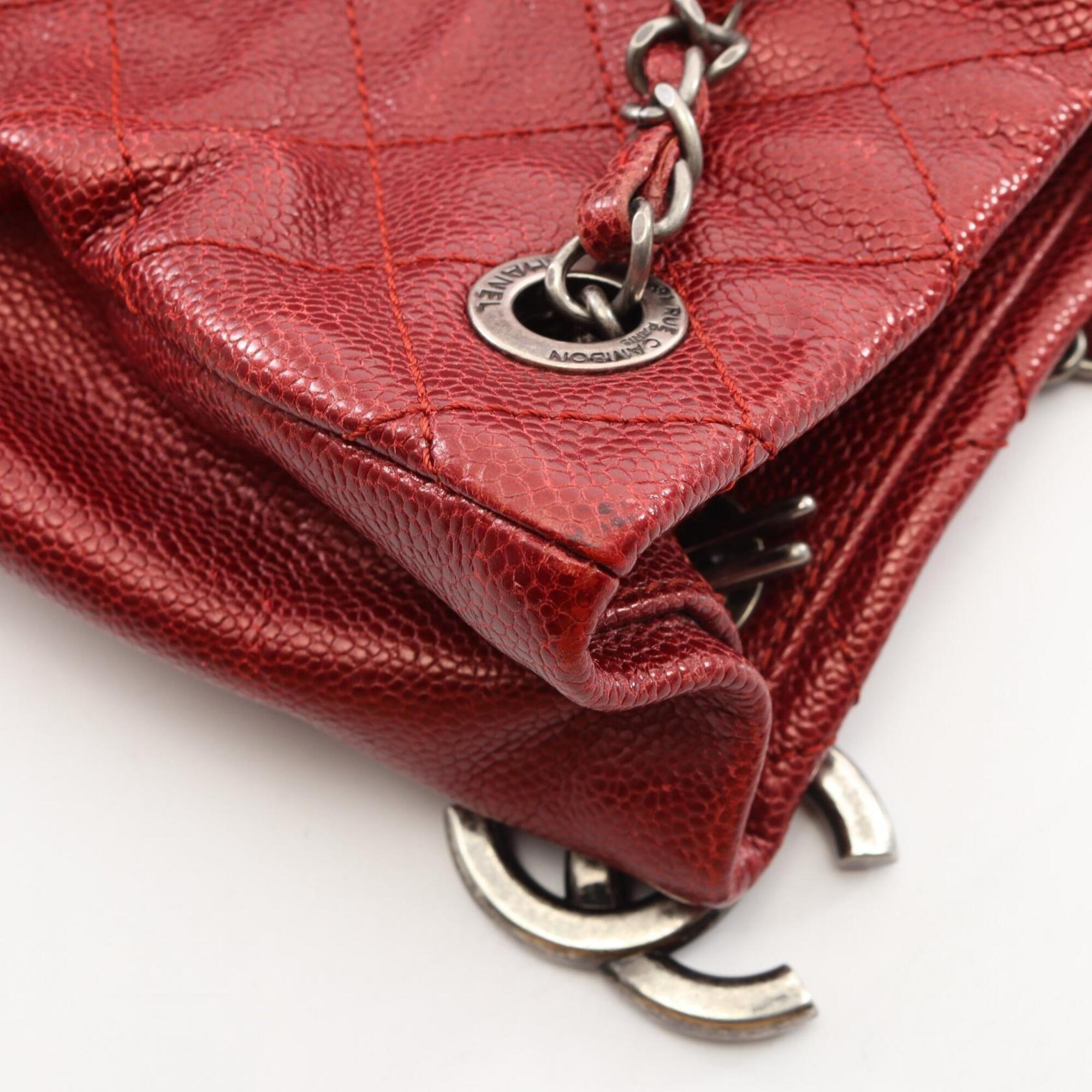 Chanel Bordeaux Grained Calfskin Handbag Tote Bag (Pre-Owned)