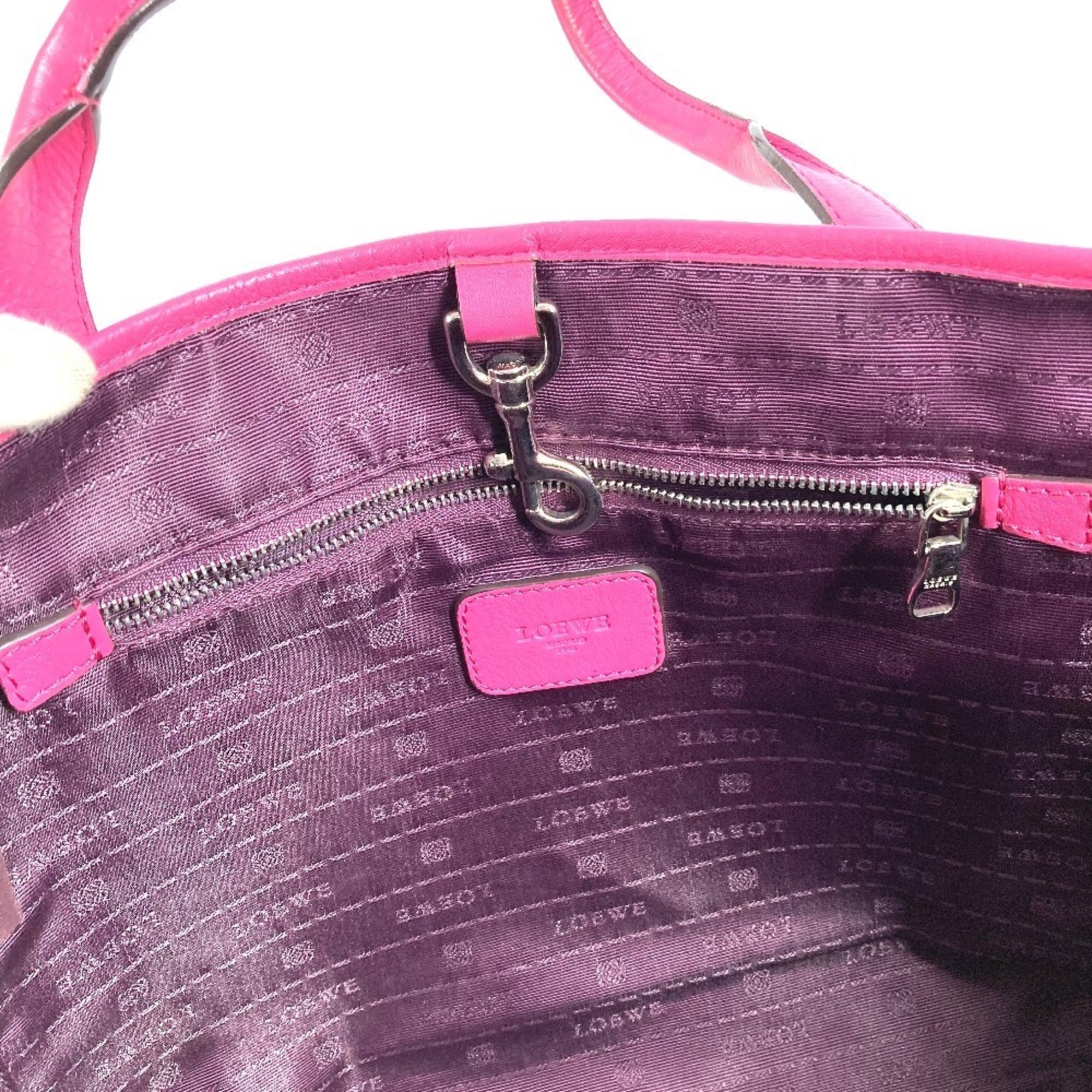 Loewe Pink Leather Shoulder Bag Tote Bag (Pre-Owned)