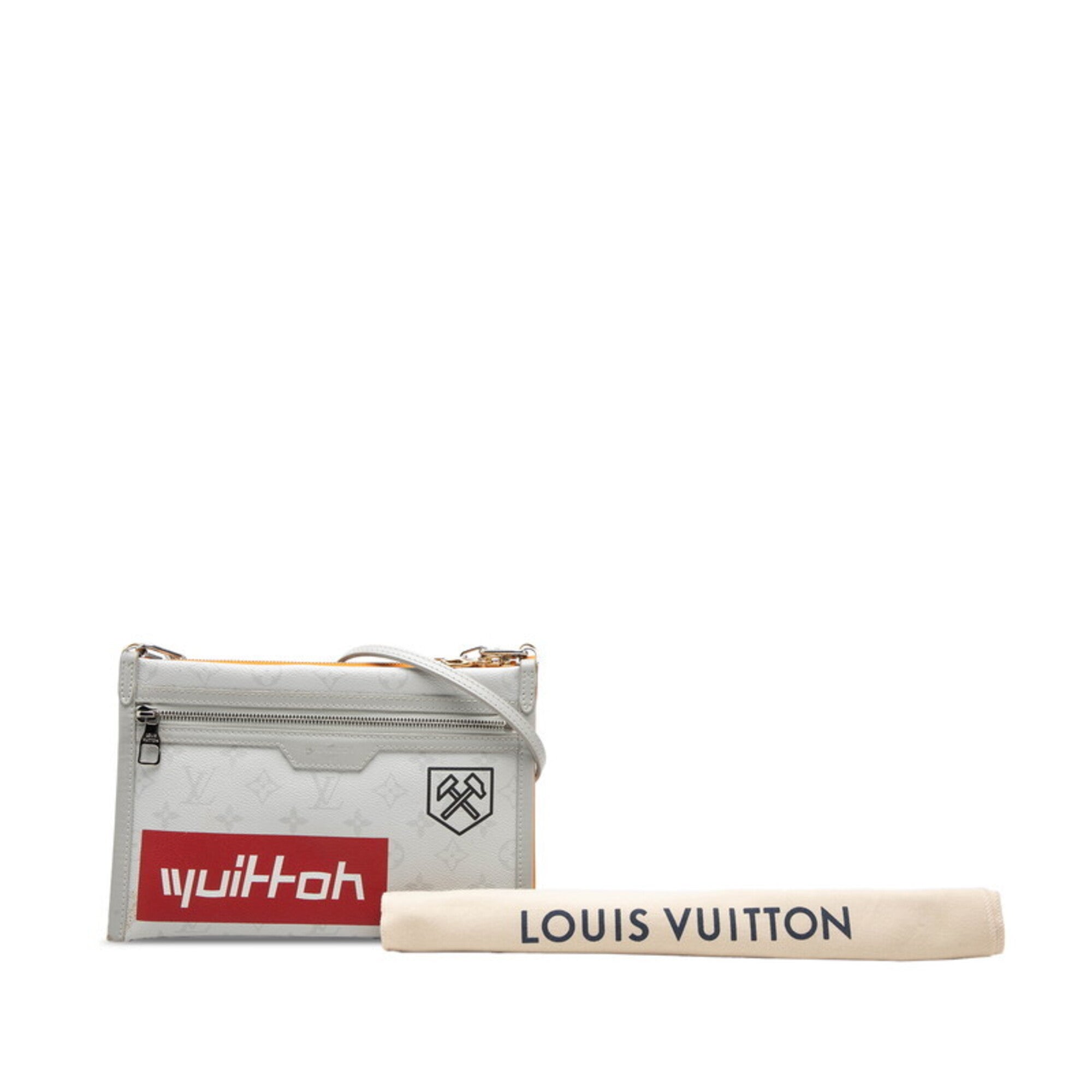 Louis Vuitton Monogram Light Gray Orange Pvc Canvas Shoulder Bag (Pre-Owned)