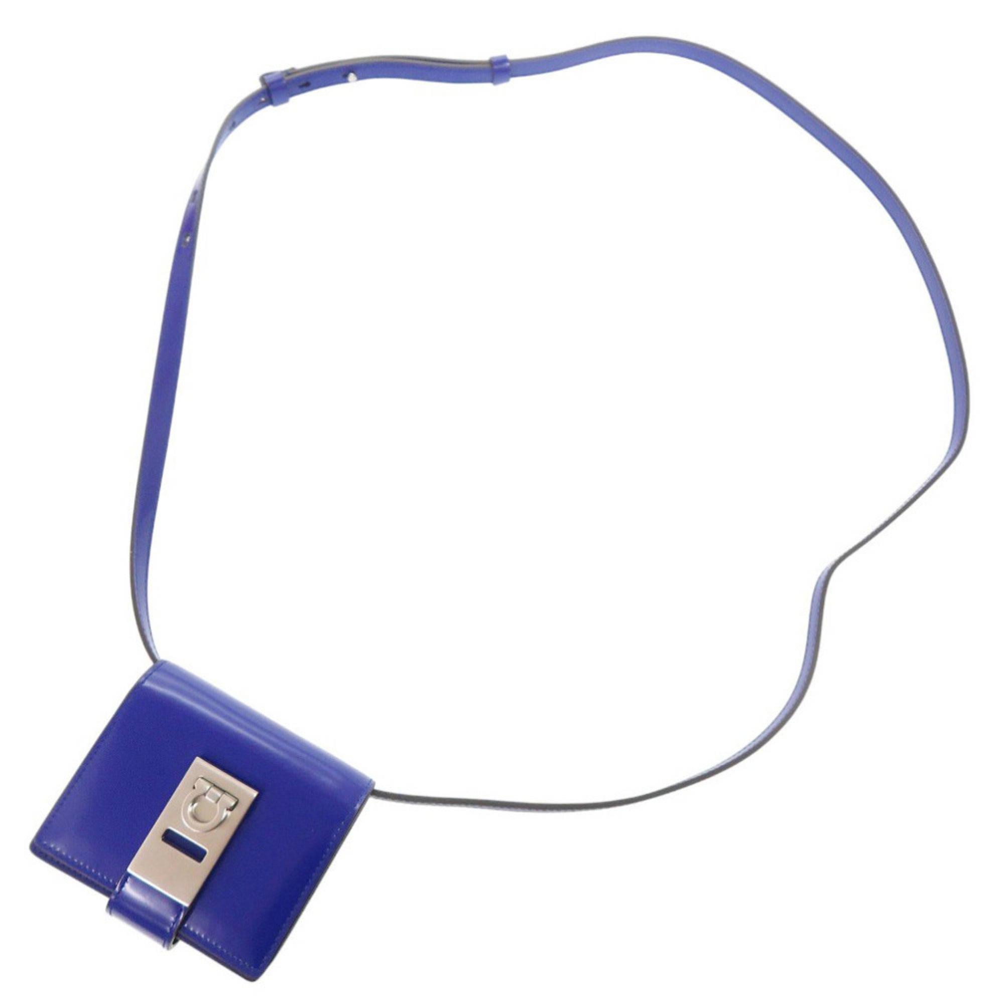 Salvatore Ferragamo Blue Leather Shoulder Bag (Pre-Owned)