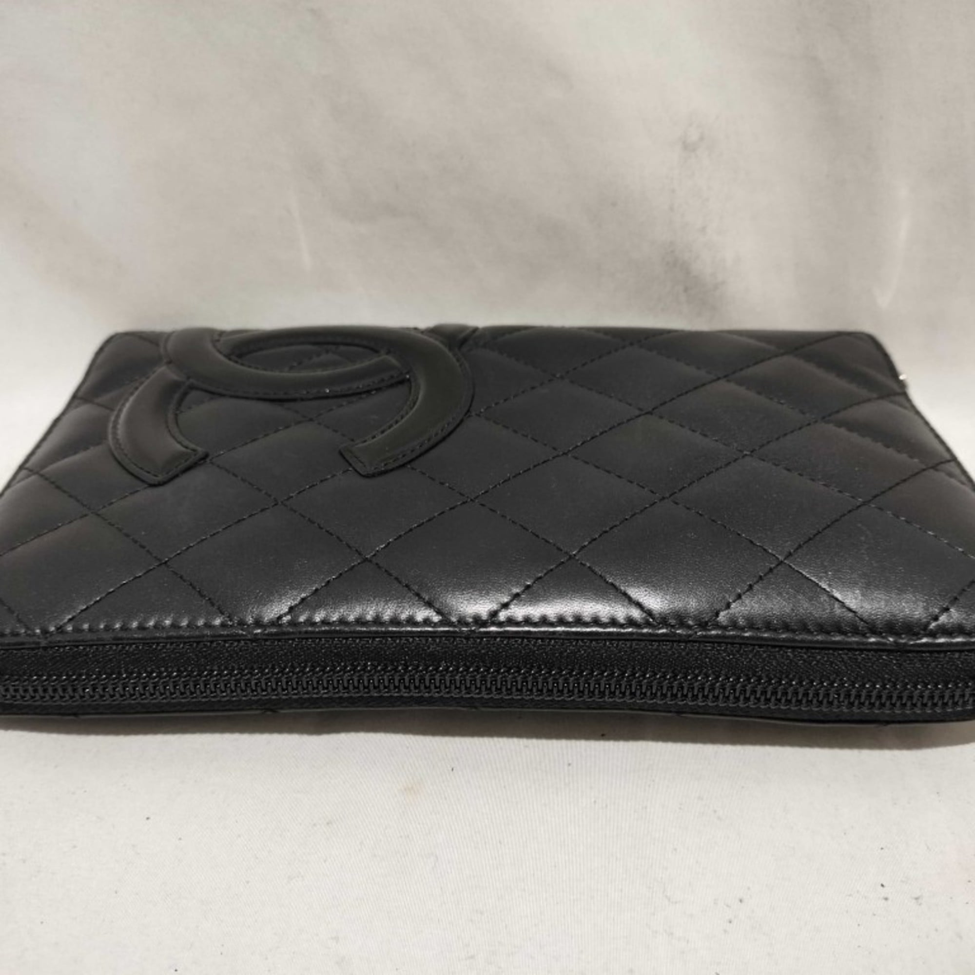 Chanel Black Pink Leather Long Wallet (Bi-Fold) (Pre-Owned)