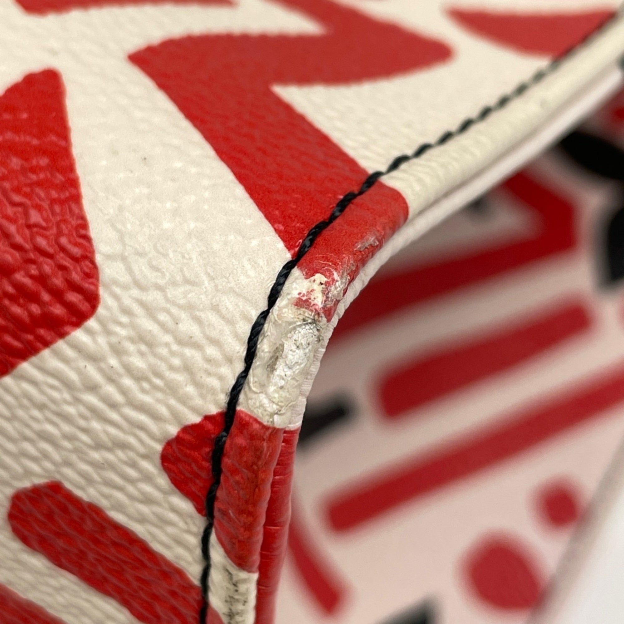 Louis Vuitton Cream Multi-Color Red Color Monogram Tote Bag (Pre-Owned)