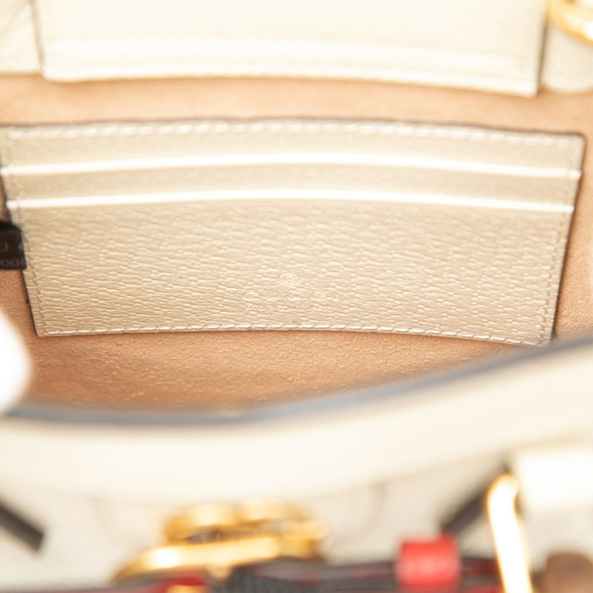 Gucci Ivory White Leather Handbag Shoulder Bag Tote Bag (Pre-Owned)