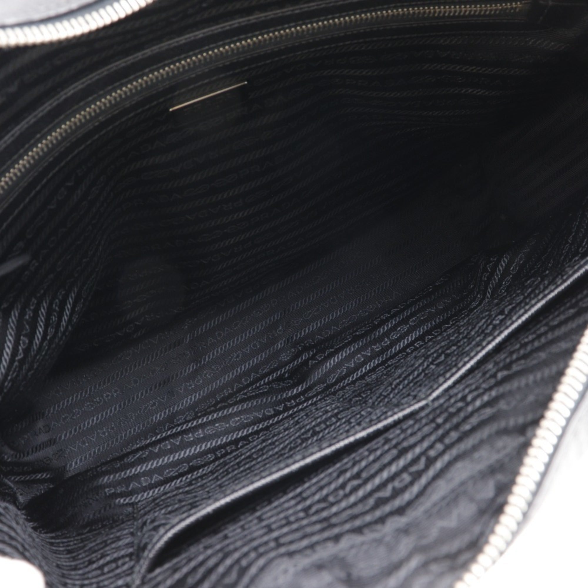 Prada Black Nero Saffiano Triangle Messenger Bag Shoulder Bag (Pre-Owned)