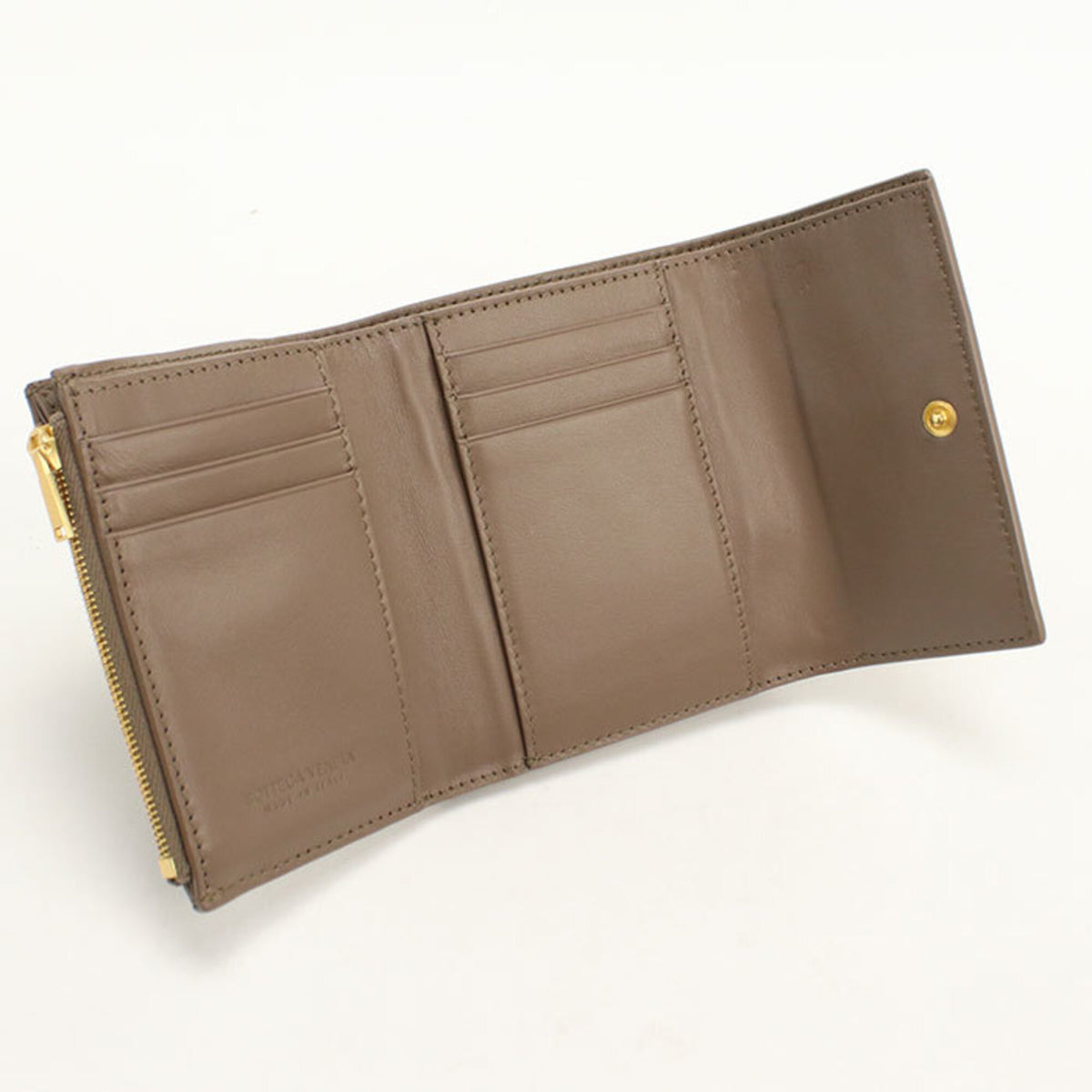 Bottega Veneta Gray Leather Wallet (Tri-Fold) (Pre-Owned)