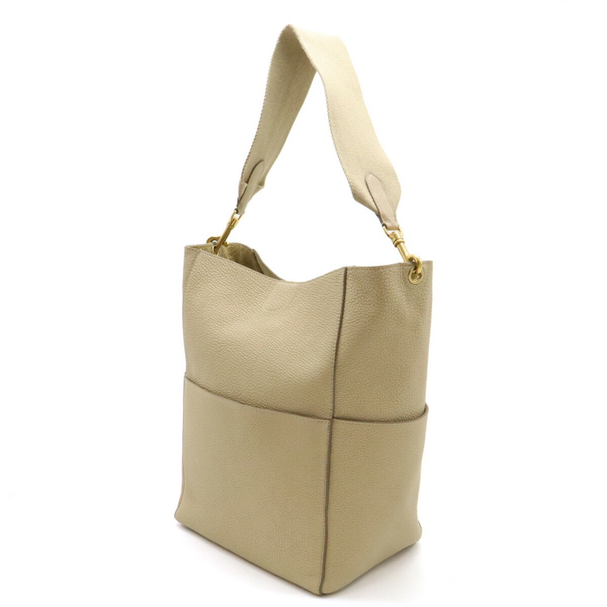 Celine Beige Leather Shoulder Bag (Pre-Owned)