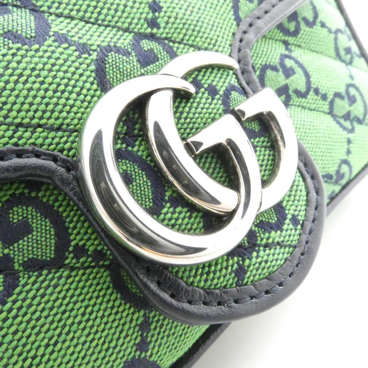 Gucci Green Gg Canvas Shoulder Bag (Pre-Owned)