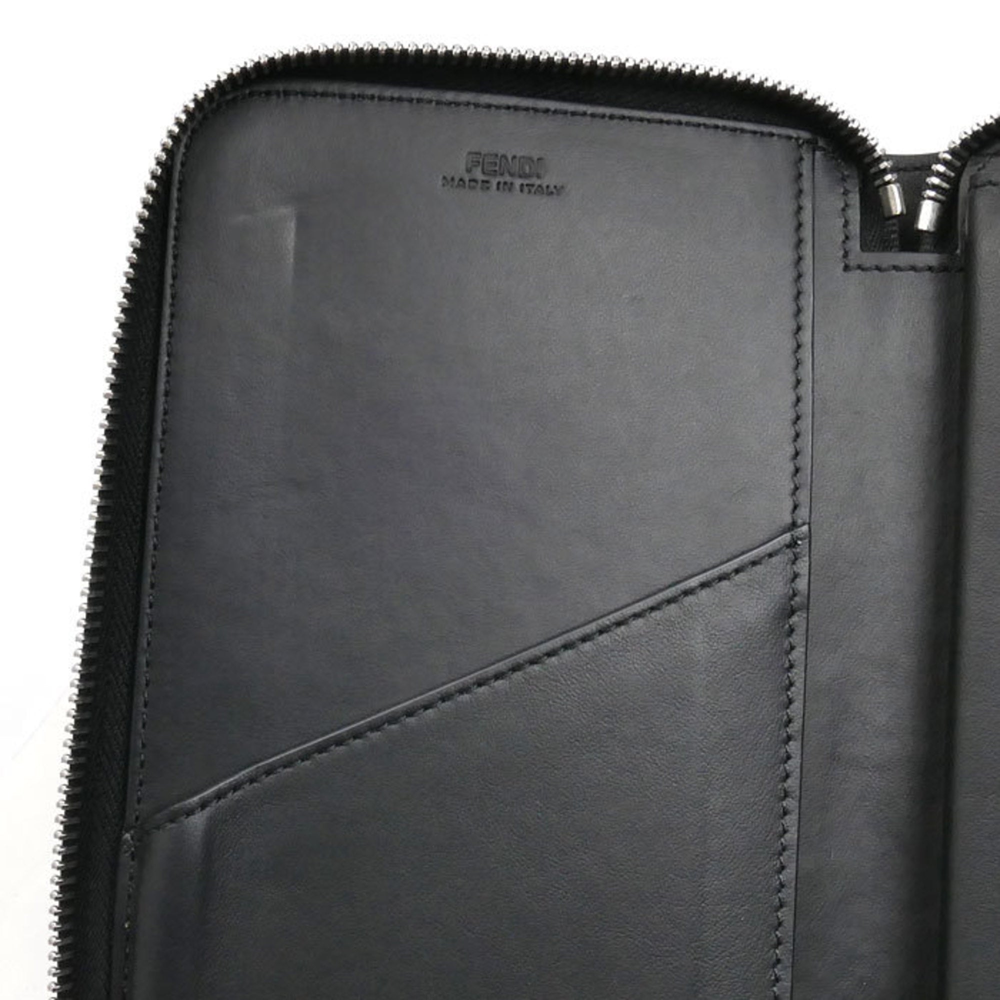 Fendi Black Leather Long Wallet (Bi-Fold) (Pre-Owned)
